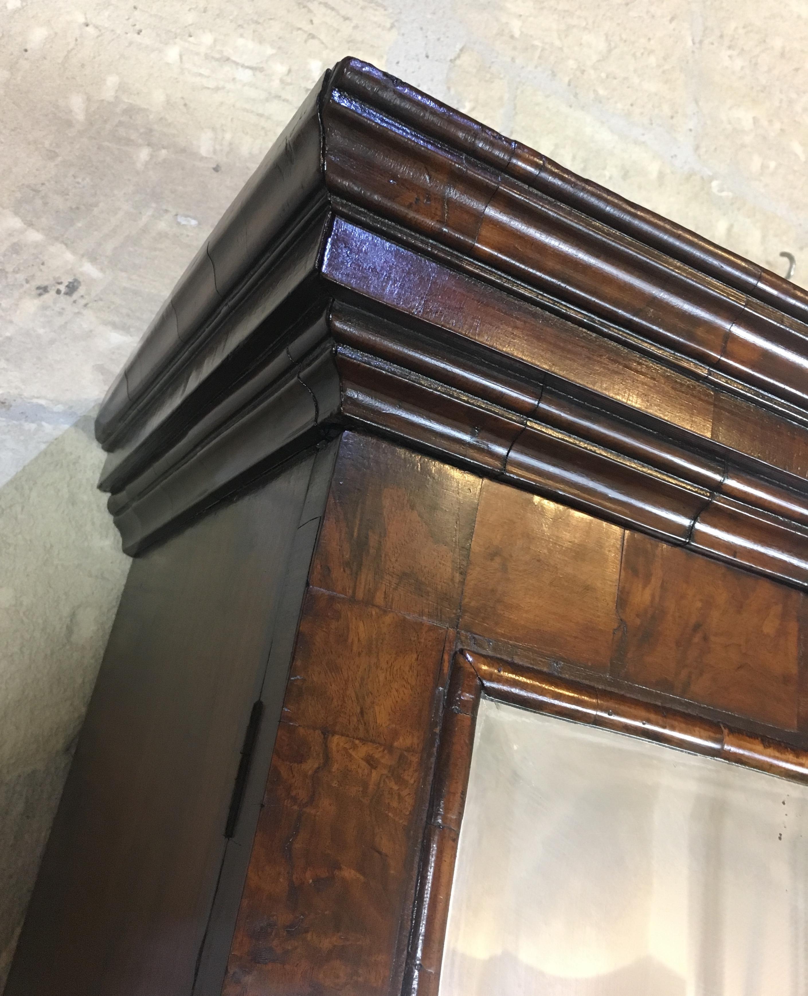 Fine English Queen Anne Walnut Bookcase with Secretary Desk For Sale 6