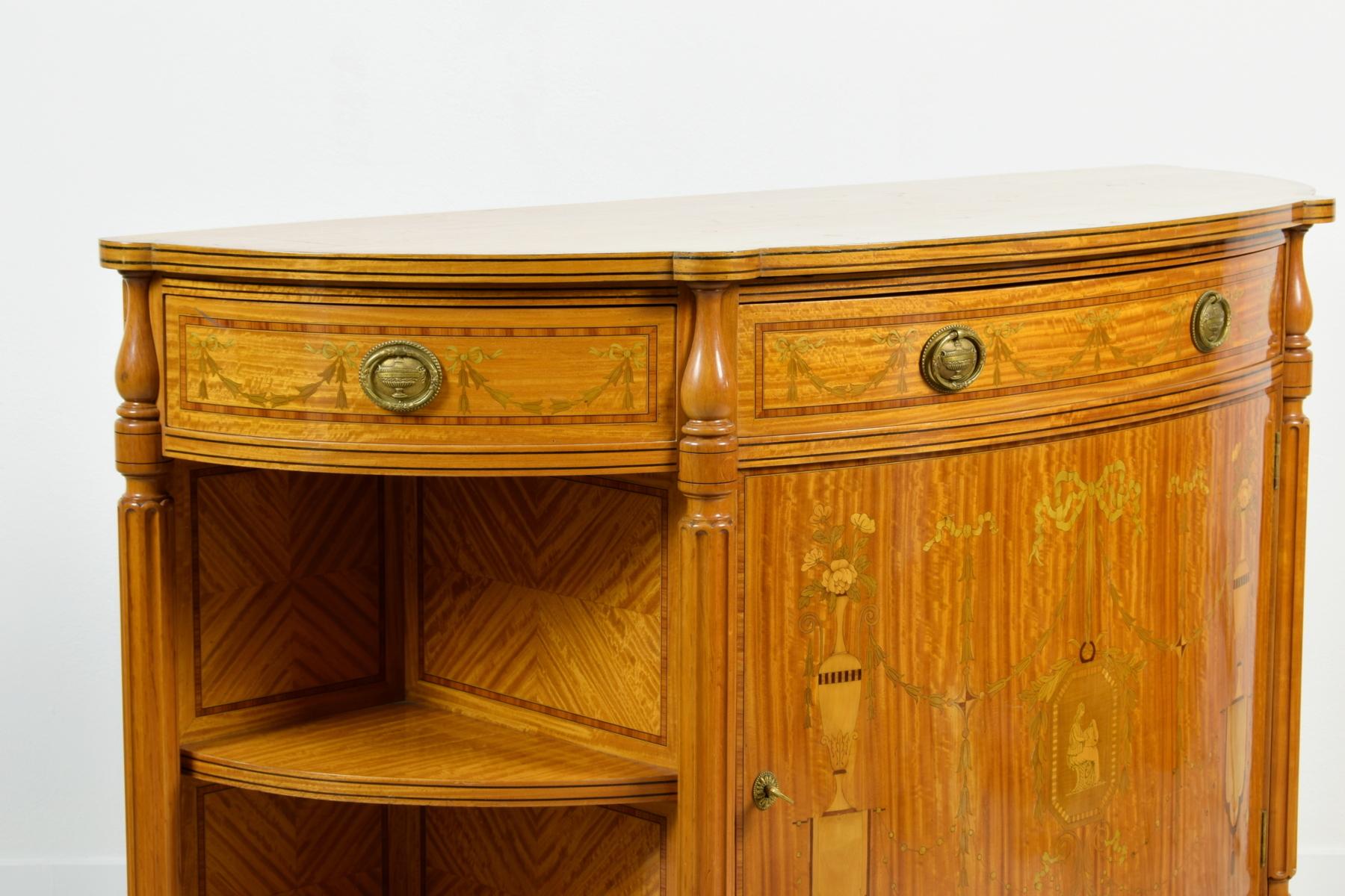 19th Century 18th Century English Demilune Cabinet For Sale