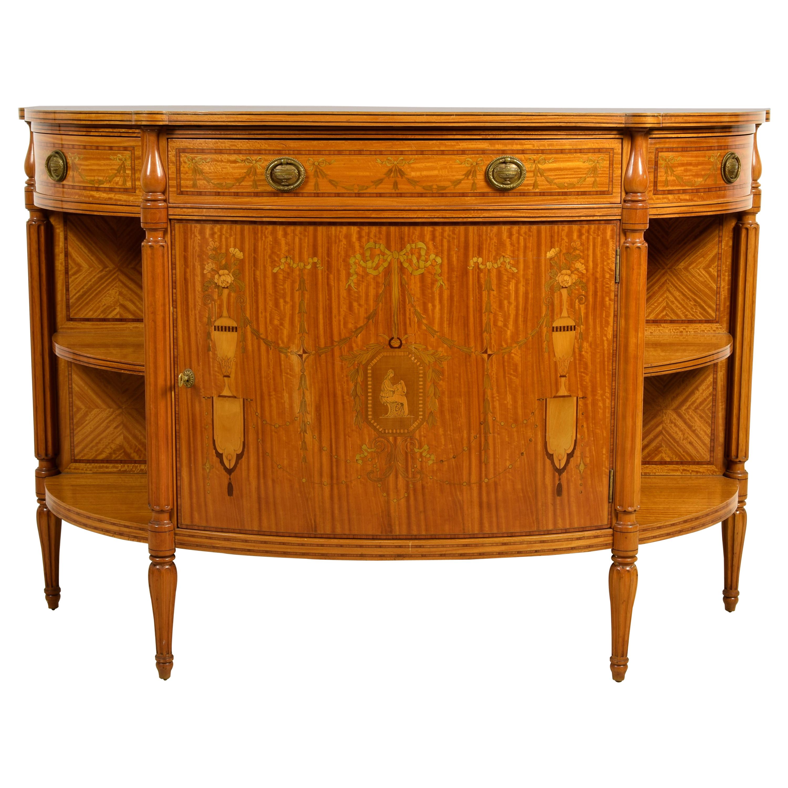 18th Century English Demilune Cabinet For Sale