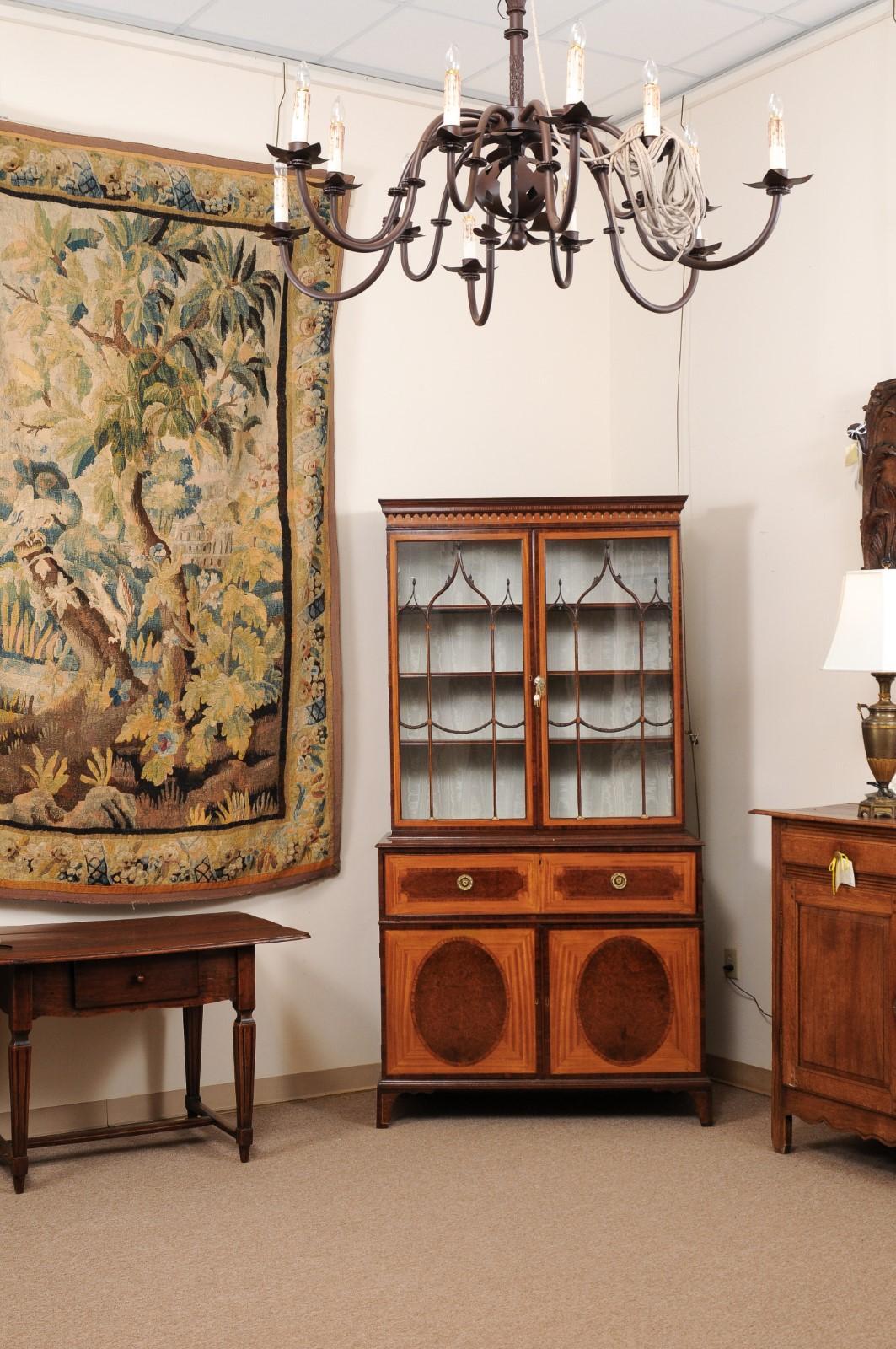 18th Century English Satinwood Secretary Bookcase In Good Condition In Atlanta, GA