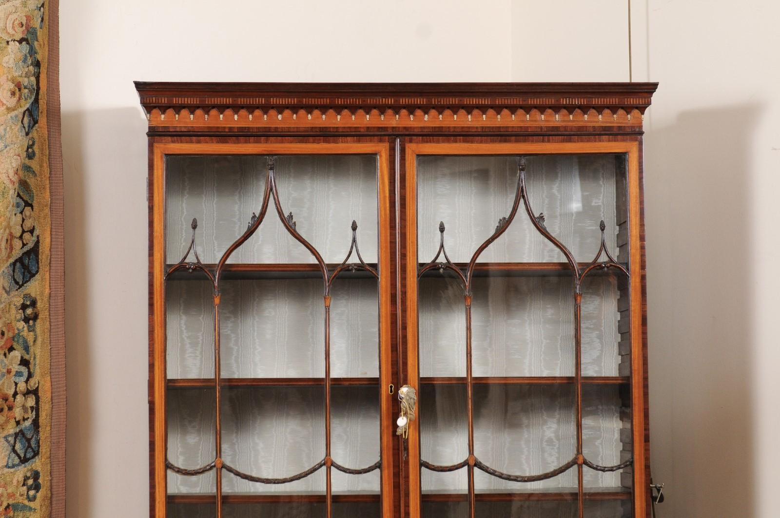 18th Century and Earlier 18th Century English Satinwood Secretary Bookcase