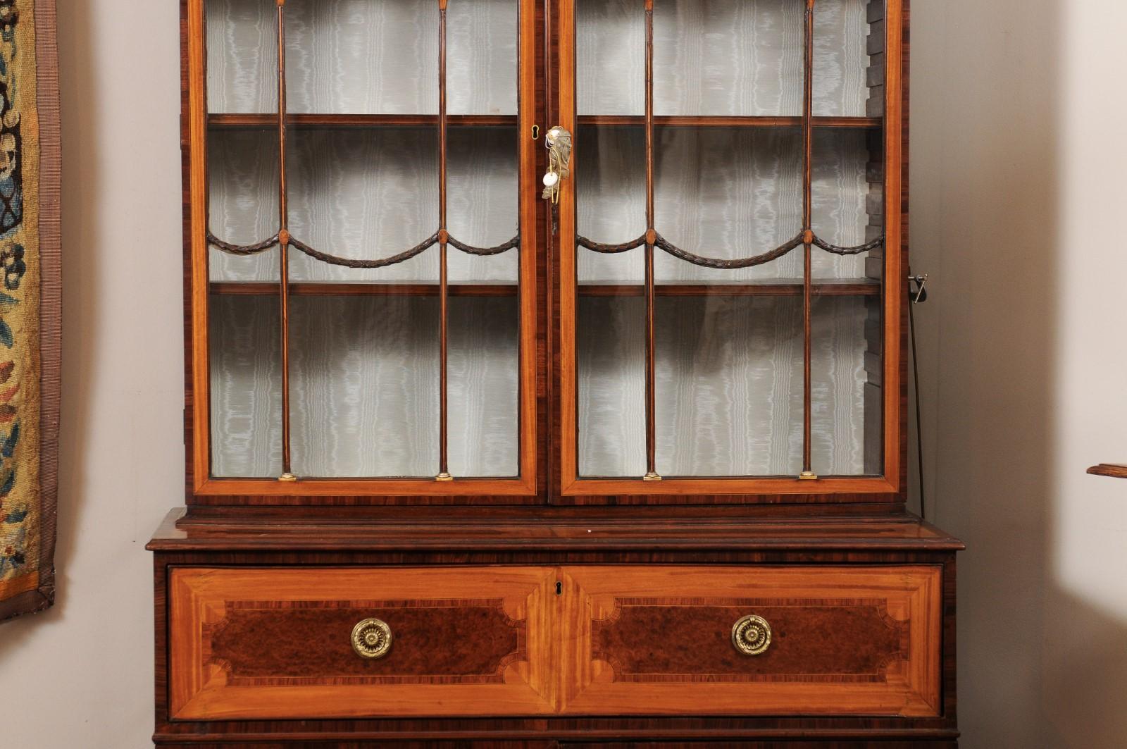 18th Century English Satinwood Secretary Bookcase 1