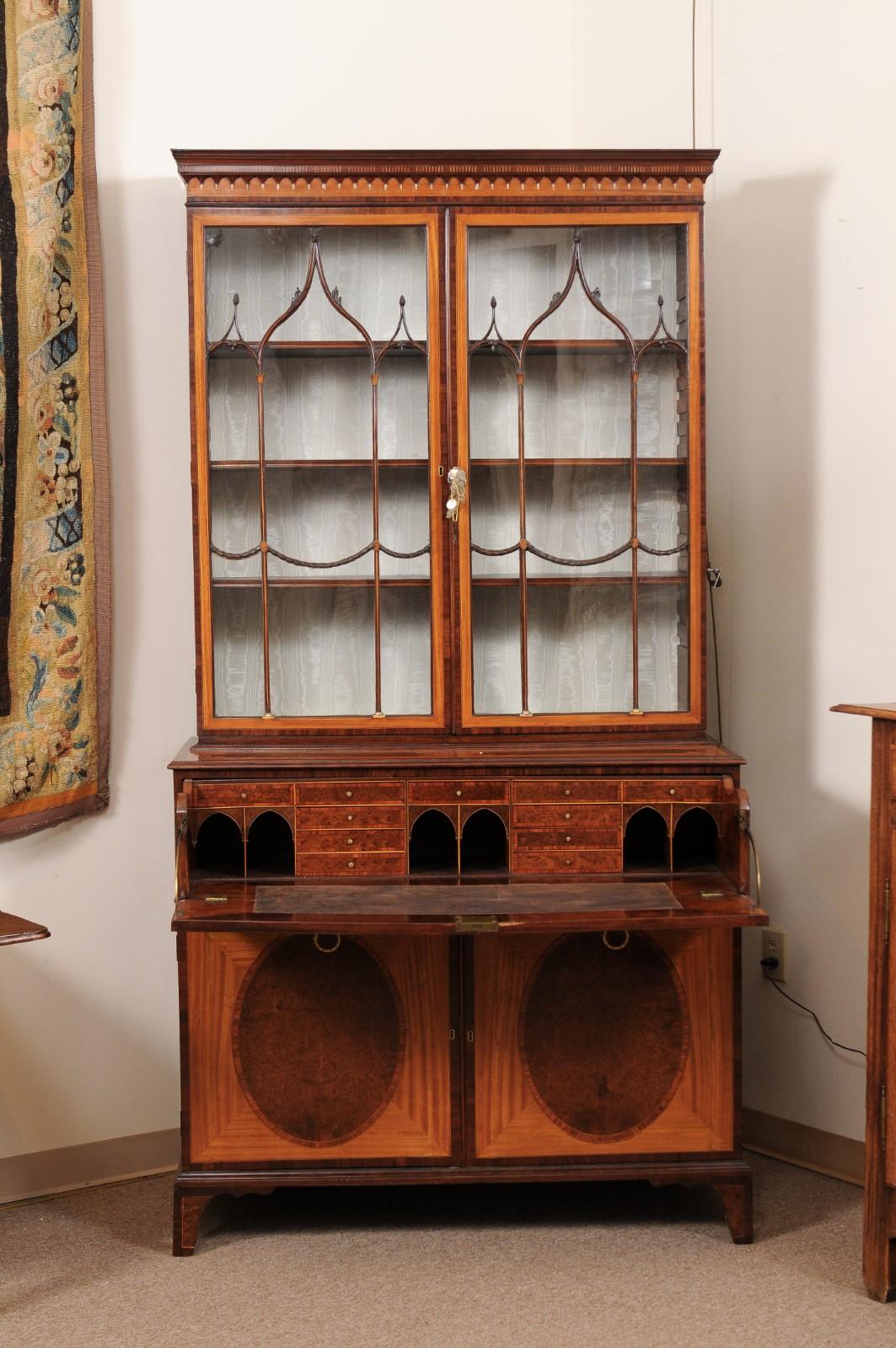 18th Century English Satinwood Secretary Bookcase 3
