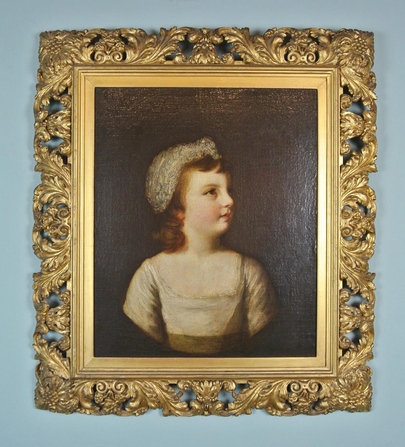 Sir Joshua Reynolds painted Lady Forrester - nee Lady Catherine Mary Manners, Daughter of the Duchess of Rutland - on at least four occasions as a child and in later life.

Her face is painted particularly delicately.

The picture set within its