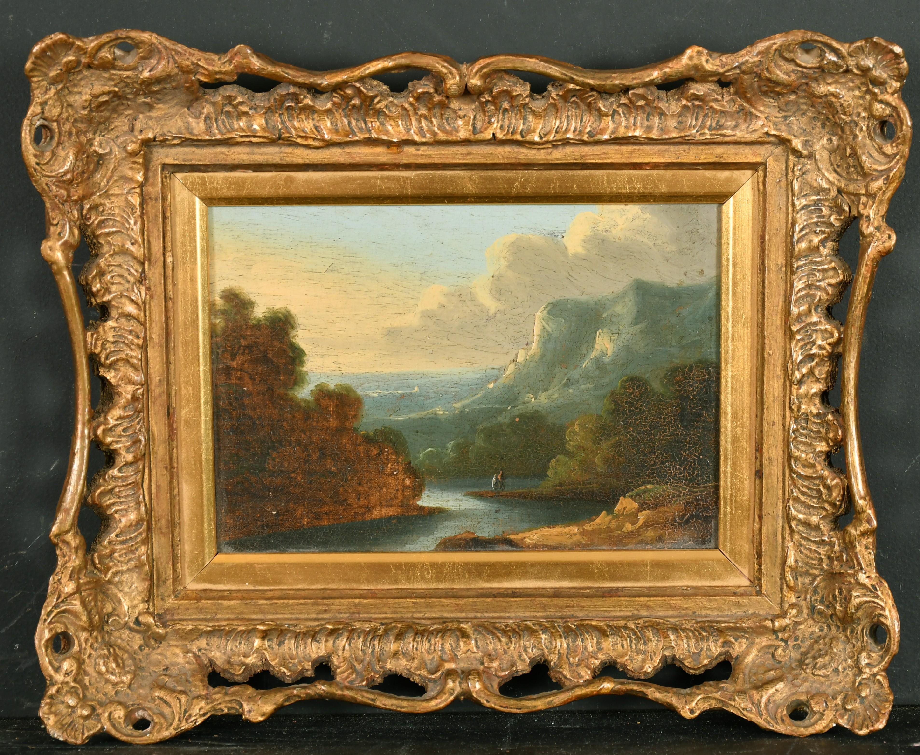 18th Century English School Landscape Painting - Fine 18th Century Romantic Landscape Oil Painting in Gilt Frame