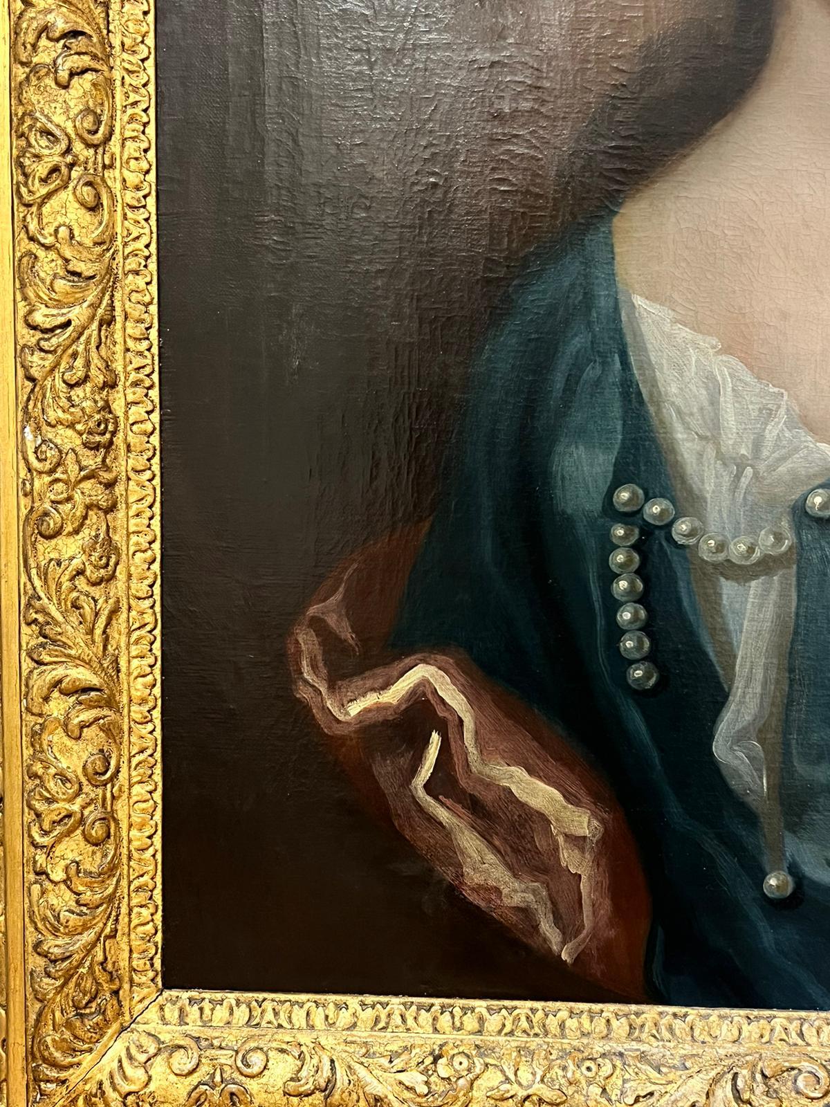 Fine Georgian Portrait of Young Lady Period Gilt Frame Large Oil Painting 1