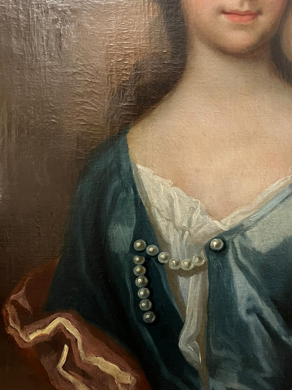Fine Georgian Portrait of Young Lady Period Gilt Frame Large Oil Painting 2