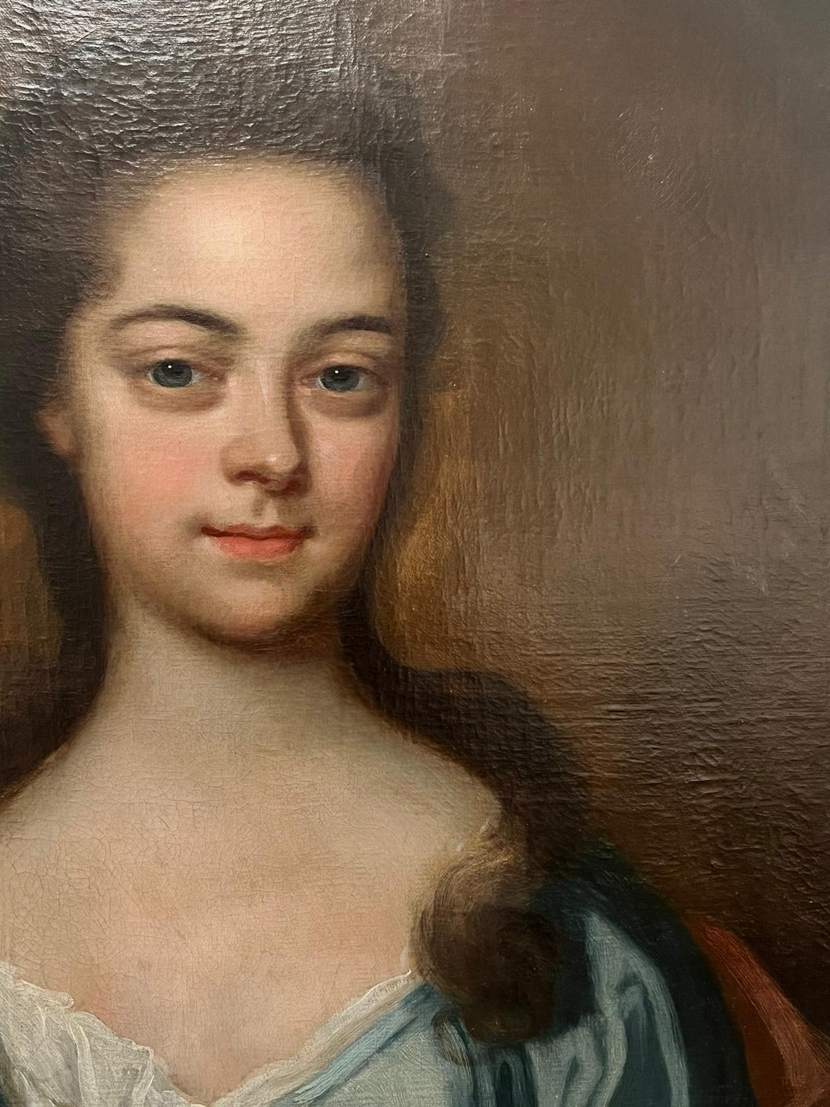Fine Georgian Portrait of Young Lady Period Gilt Frame Large Oil Painting 3