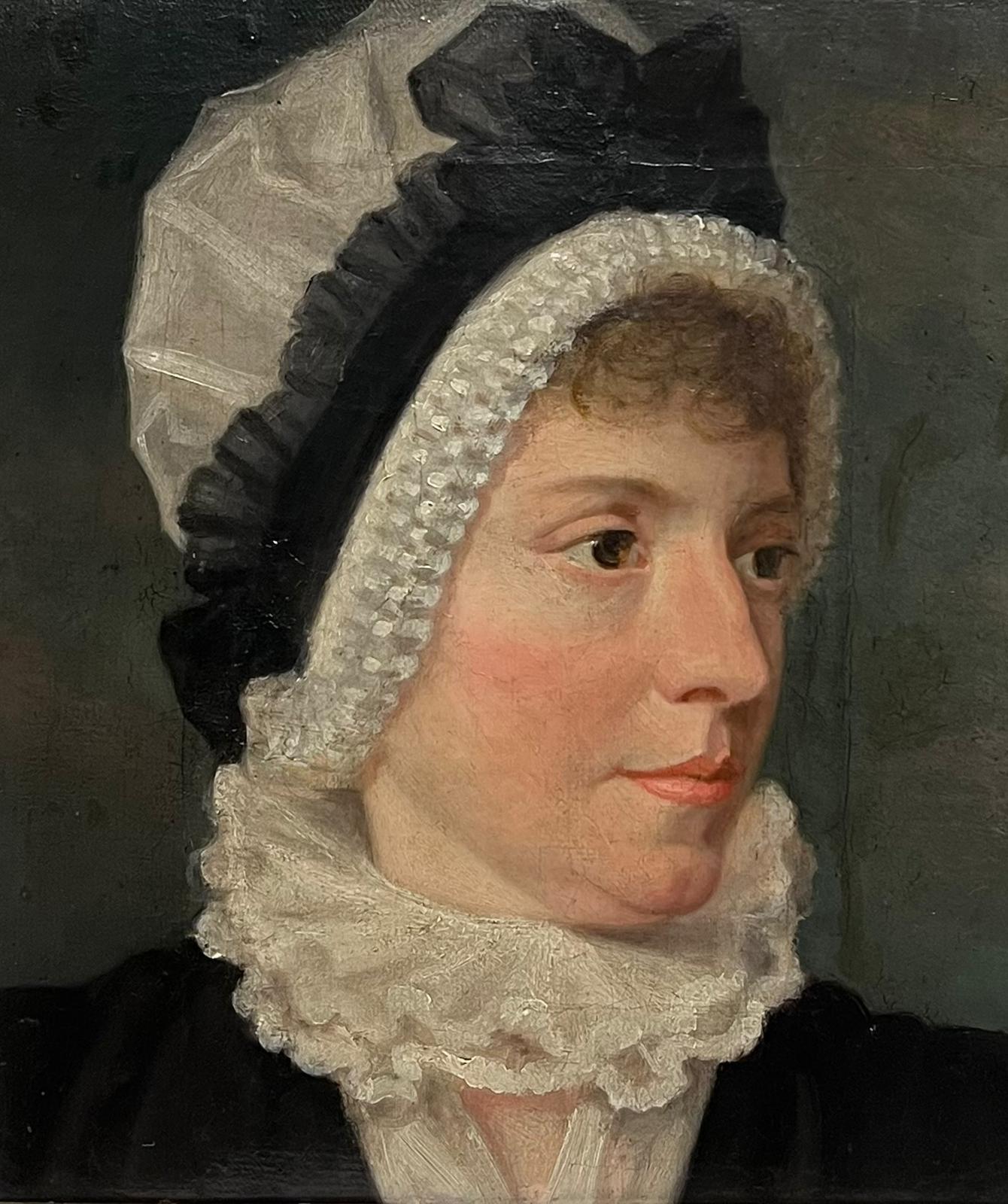 Raffinato dipinto a olio georgiano della fine del XVIII secolo, ritratto di una signora di campagna - Painting di 18th Century English School