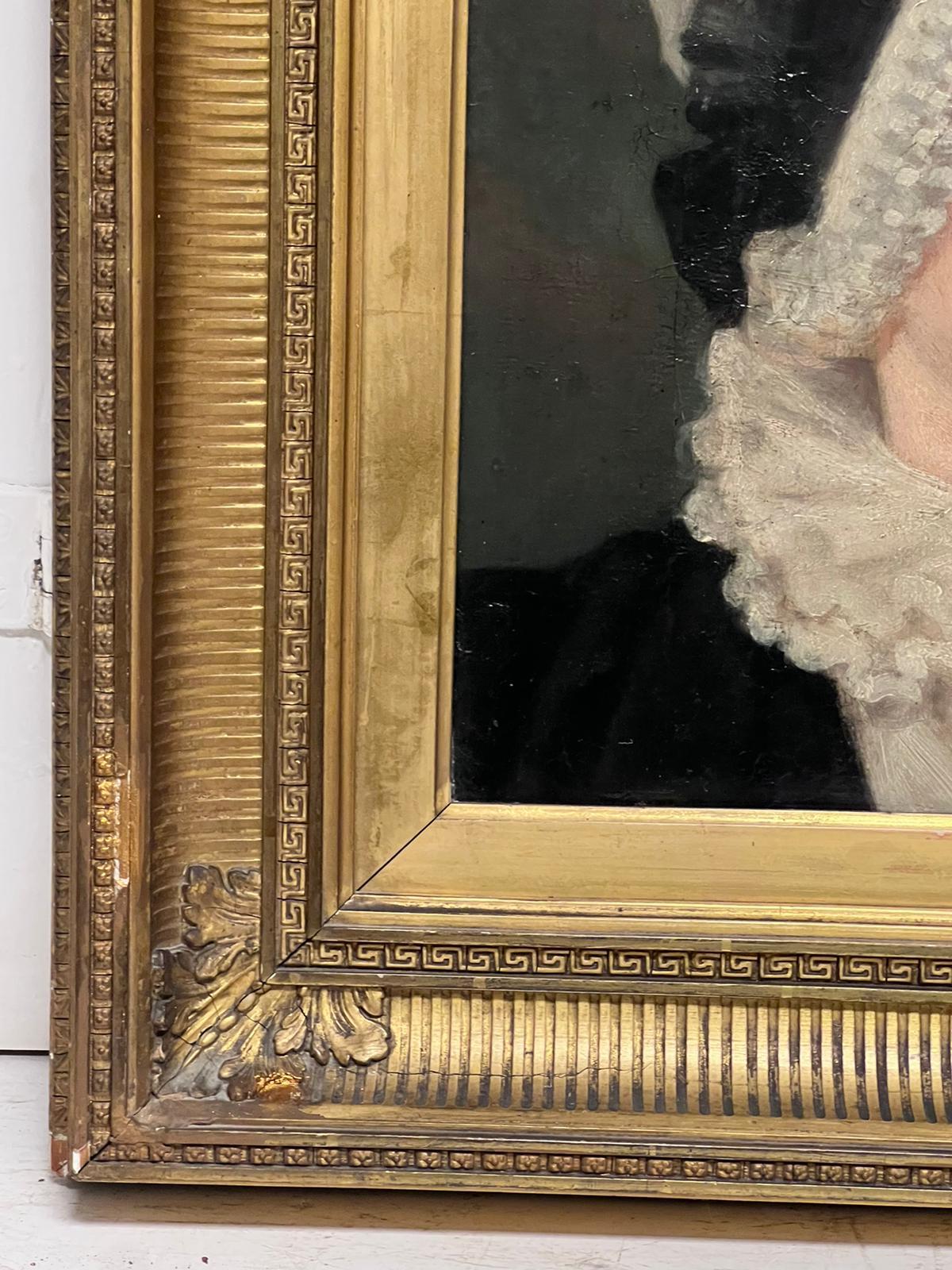 Fine Late 18th Century English Georgian Oil Painting Portrait of Country Lady 1