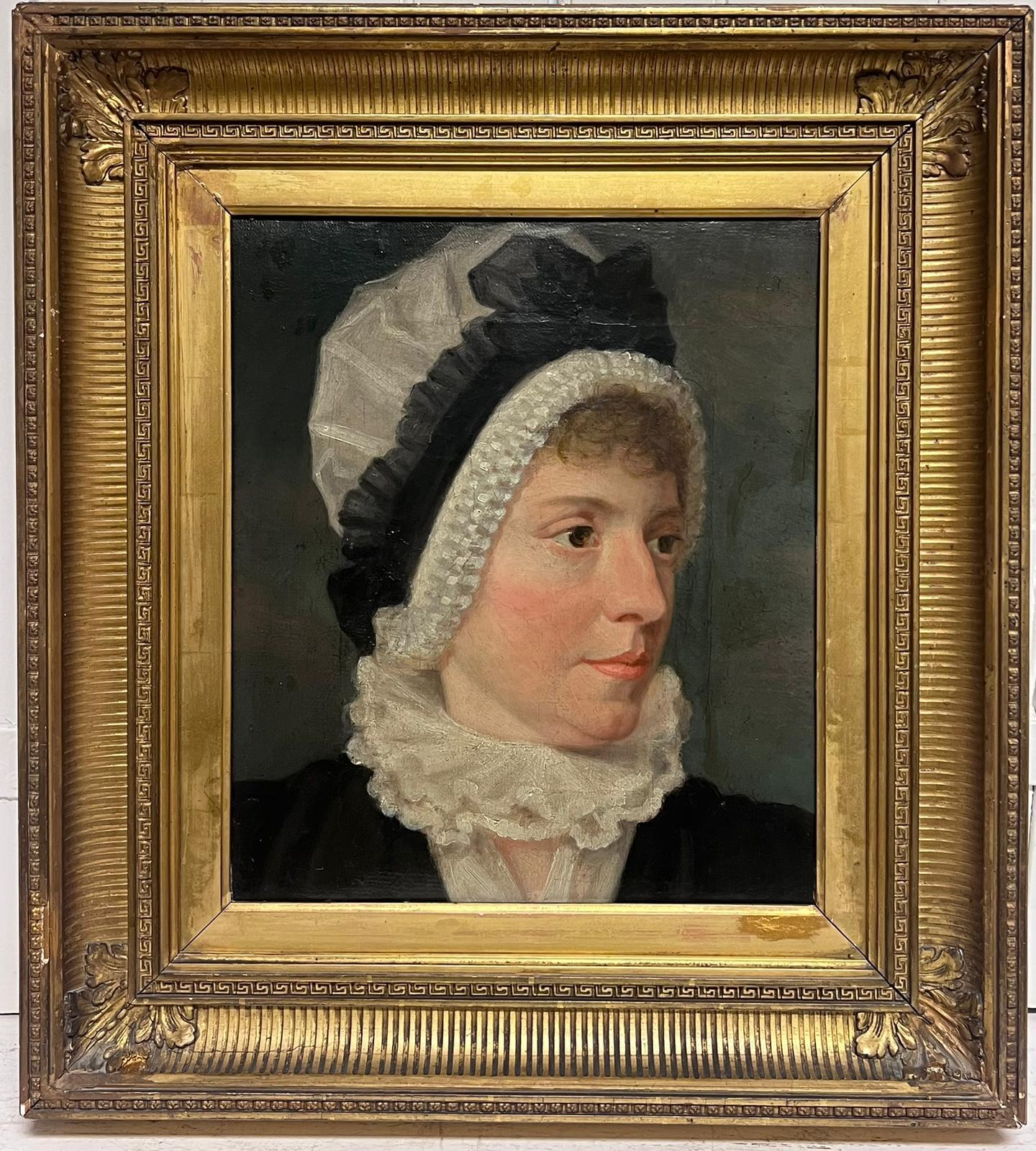 18th Century English School Figurative Painting - Fine Late 18th Century English Georgian Oil Painting Portrait of Country Lady