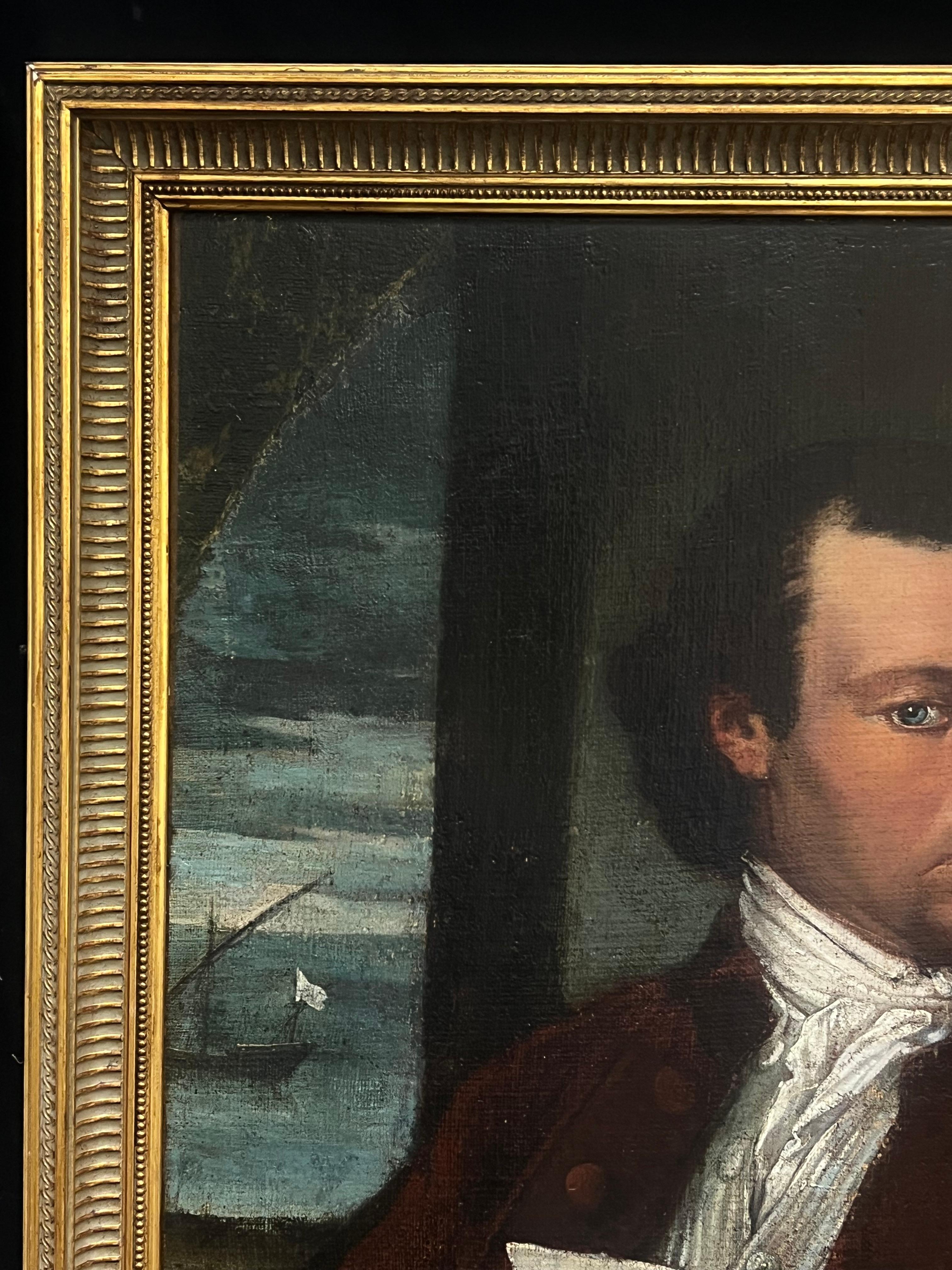 Ritratto d'epoca del giovane capitano James Cook (1728-1779) Grande dipinto a olio del XVIII secolo in vendita 2