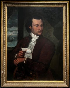 Period Portrait of Young Captain James Cook (1728-1779) Large 18thC Oil Painting