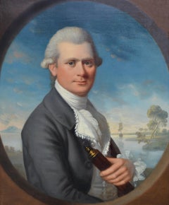 Antique Portrait of a Naval Officer, English School 18th Century