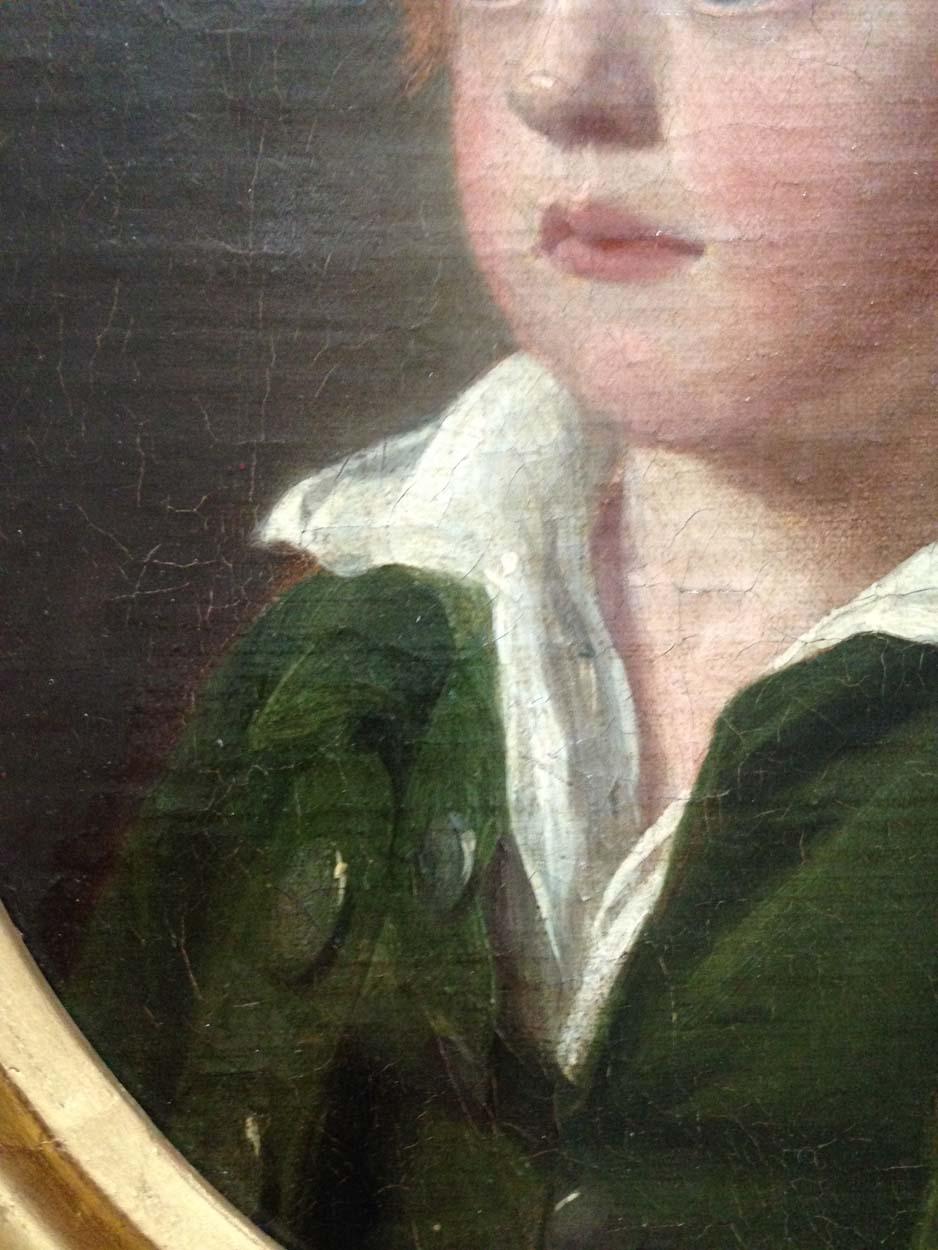English School Portrait of a Young Boy, Oil on Canvas, 18th Century 1