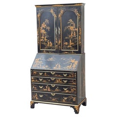 18th Century English Secretary Bookcase with Later Chinoiserie Decoration