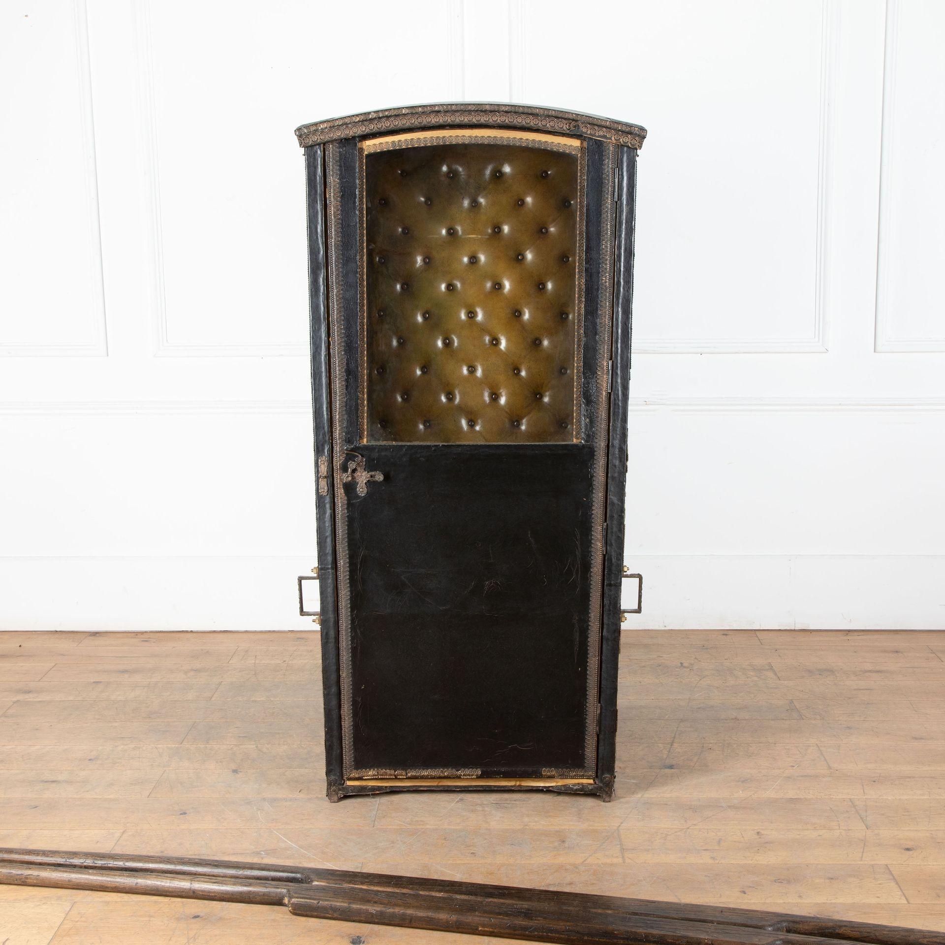 The sedan chair was a popular form of non-wheeled transport in Europe until the 19th Century.
It was fitted with a seat for one person, and was carried by two or four chairmen (depending on the occupant's weight), who lifted it using two long poles
