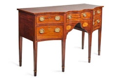 18th Century English Serpentine Inlaid Sideboard
