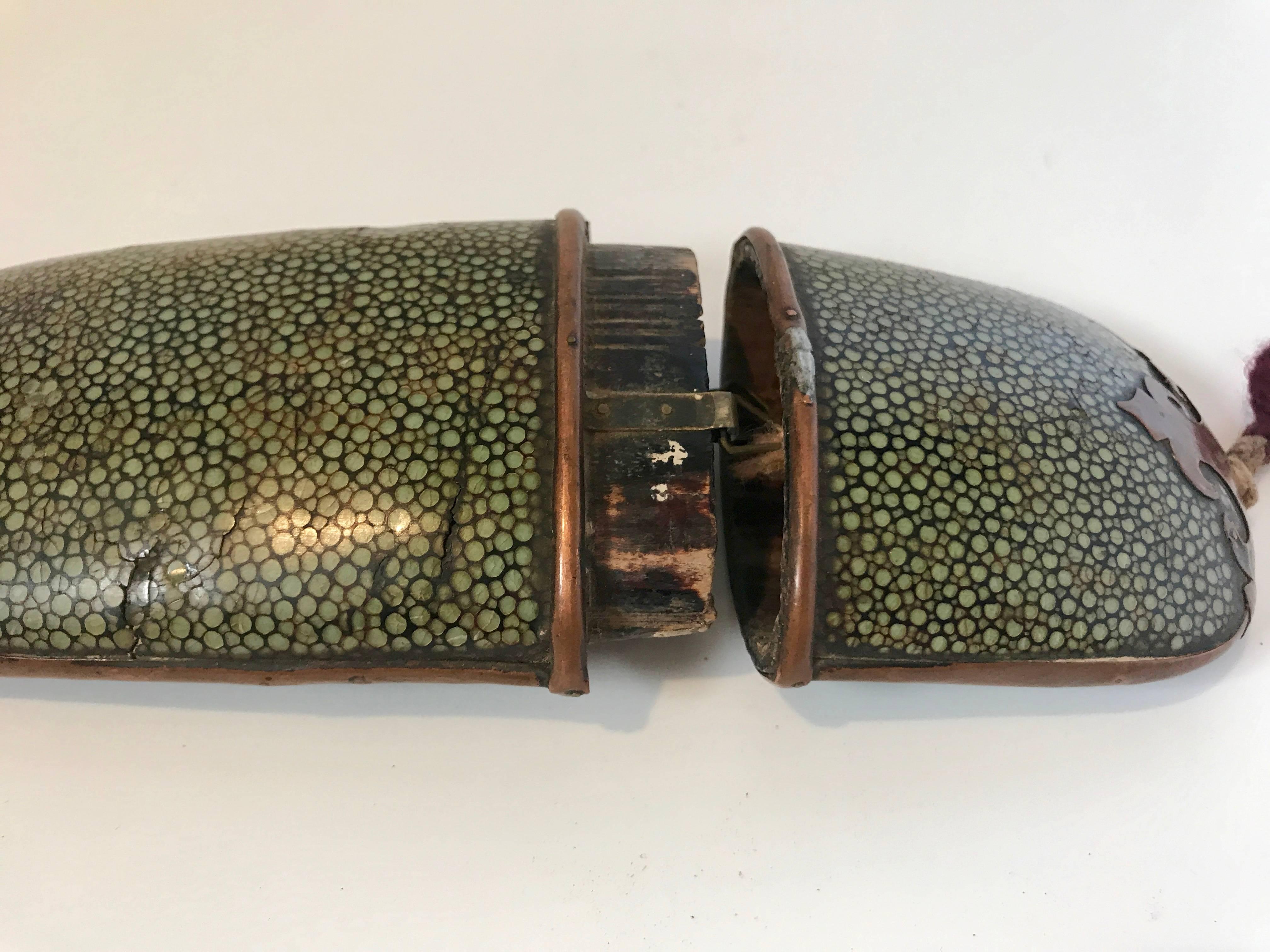 18th Century and Earlier 18th Century English Shagreen Eye Glass Case For Sale