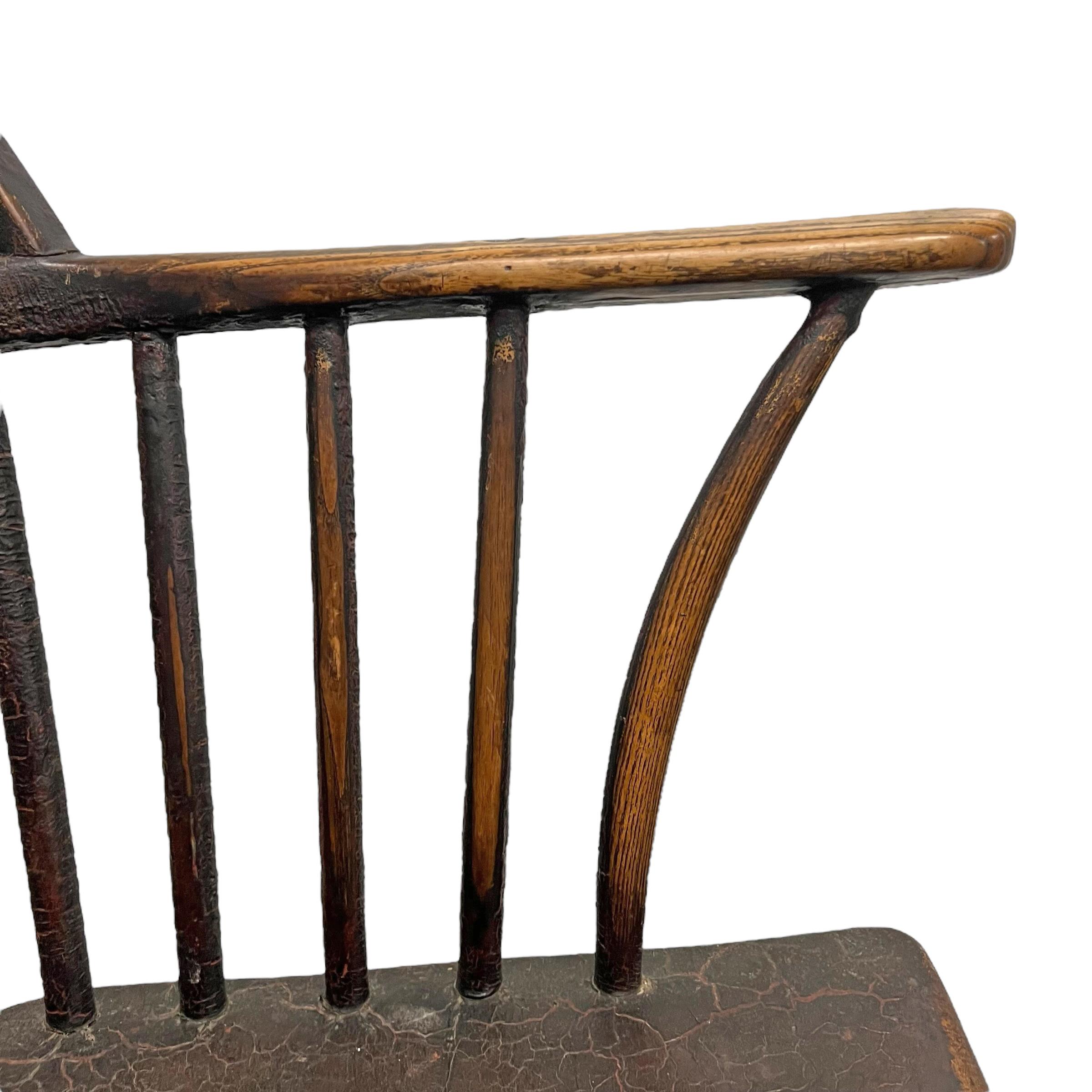 Englischer Windsor-Sessel mit Stickback aus dem 18. Jahrhundert im Angebot 2