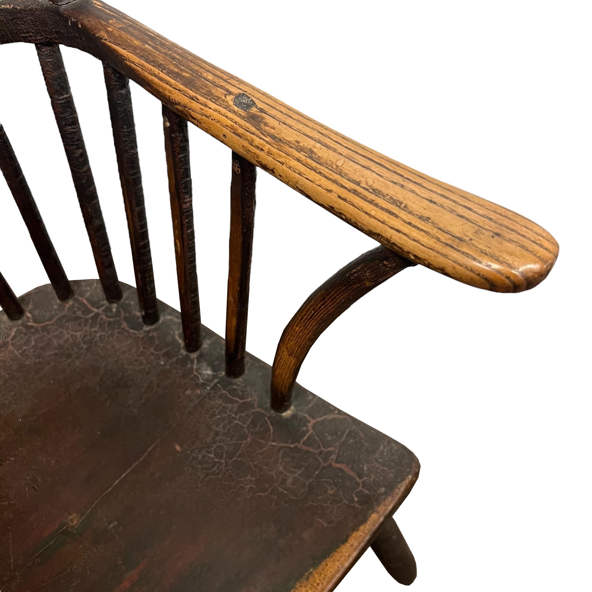 Englischer Windsor-Sessel mit Stickback aus dem 18. Jahrhundert im Angebot 3