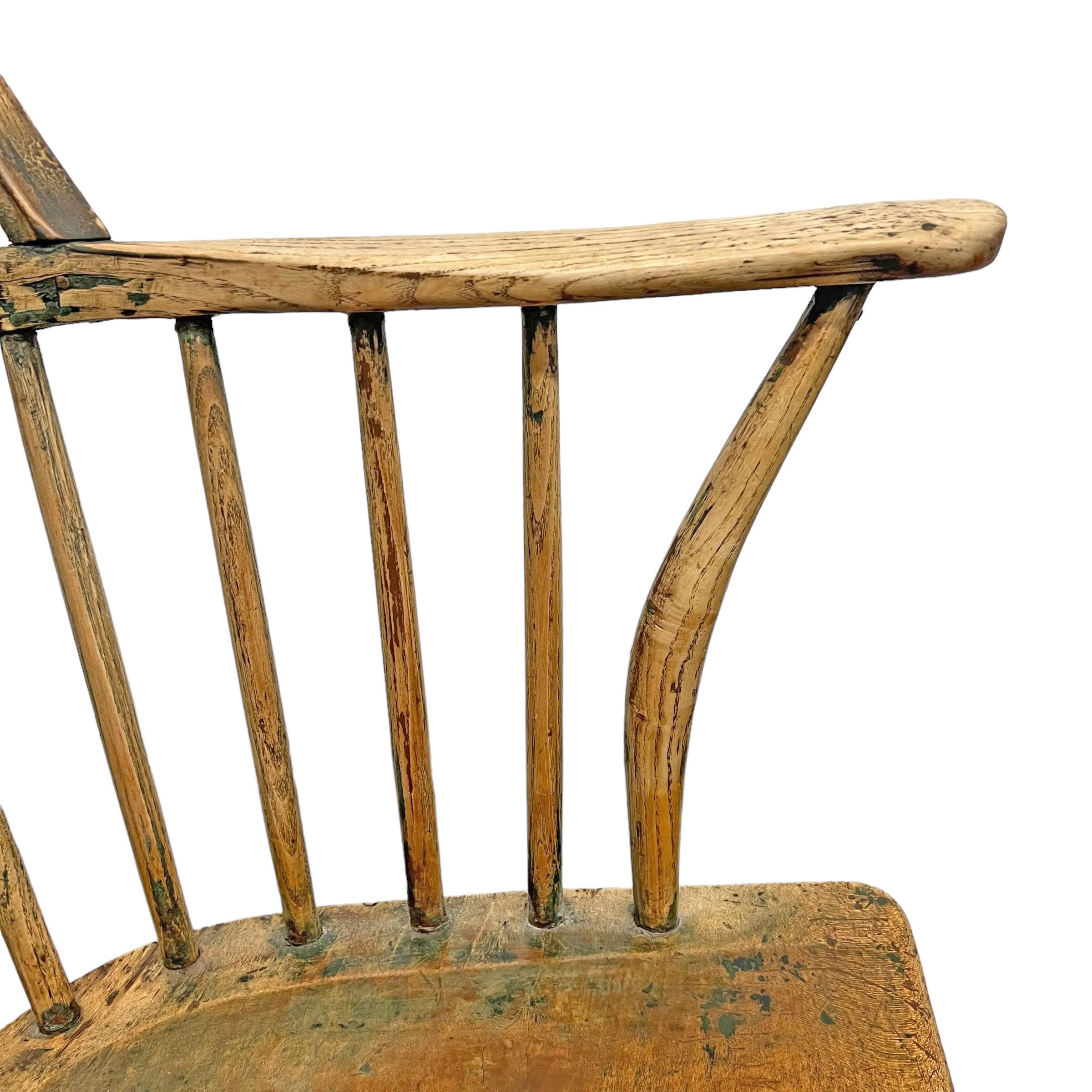 Englischer Windsor-Sessel mit Stickback aus dem 18. Jahrhundert im Angebot 5
