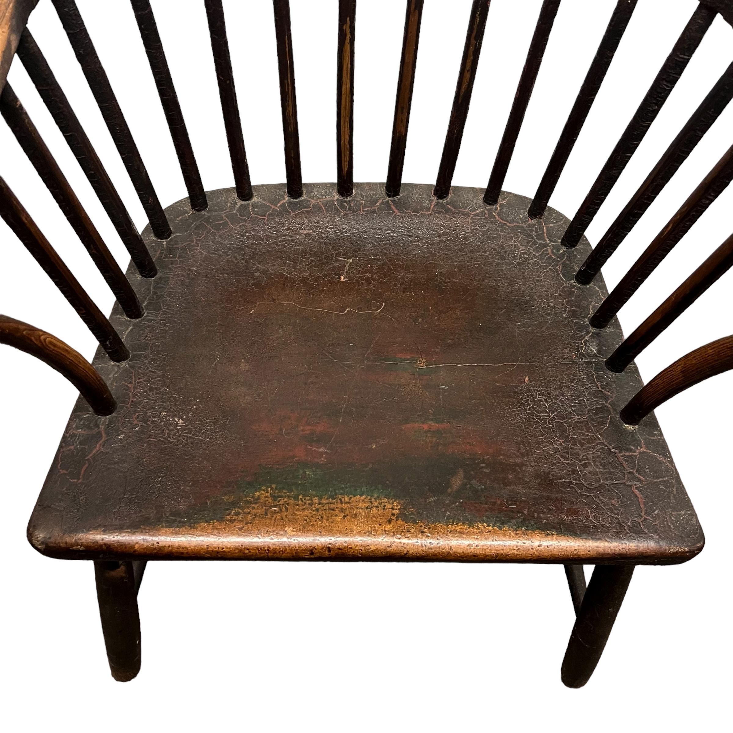 Englischer Windsor-Sessel mit Stickback aus dem 18. Jahrhundert im Angebot 1