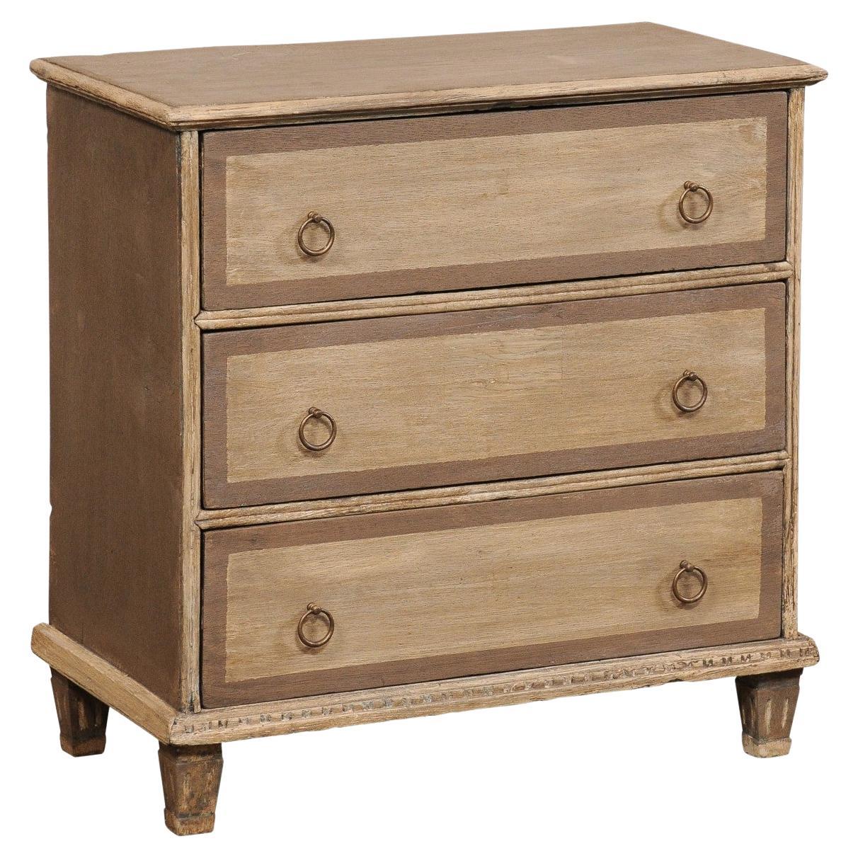 18th Century  English (Swedish Style) Petite 3-Drawer Chest