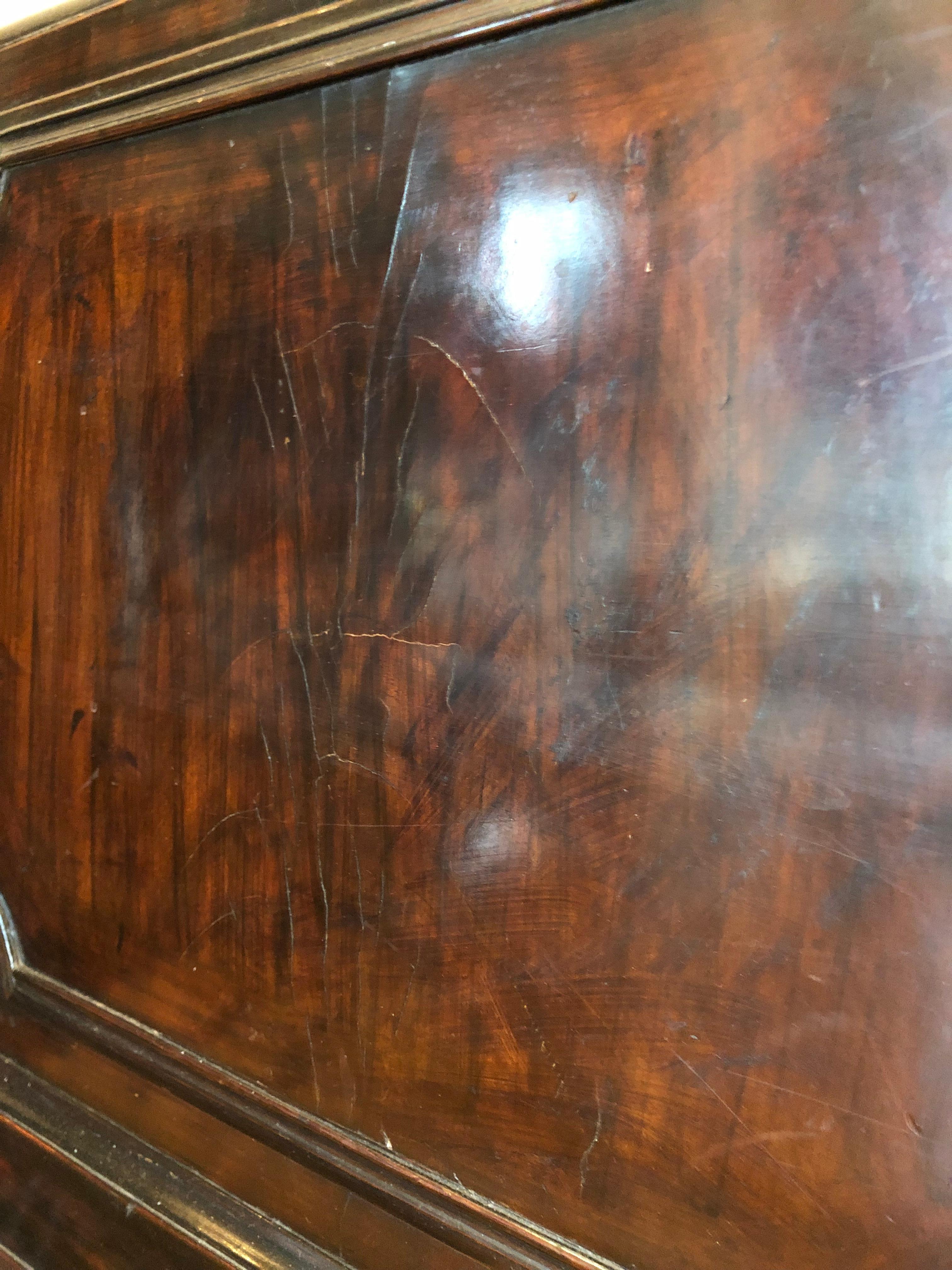 18th Century English Tall Case Grandfather Clock, Brass Face, Mahogany, London For Sale 4