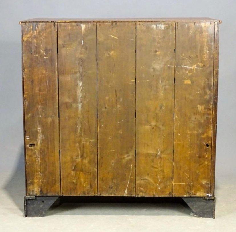 18th Century and Earlier 18th Century English Tall Chest of Drawers with Bracket Base and Brass Hardware