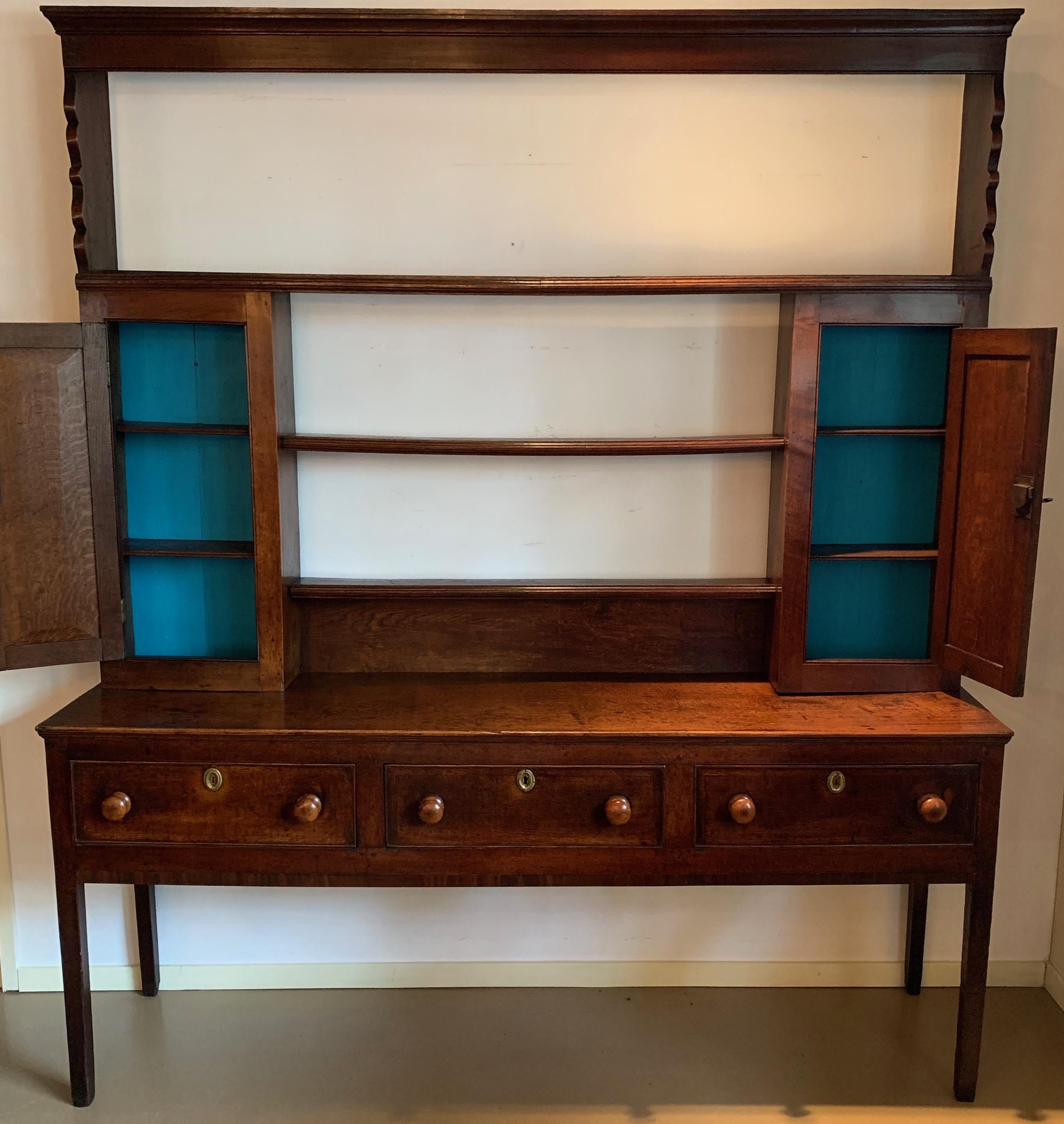 Cross-Banded 18th Century English Tin Dresser