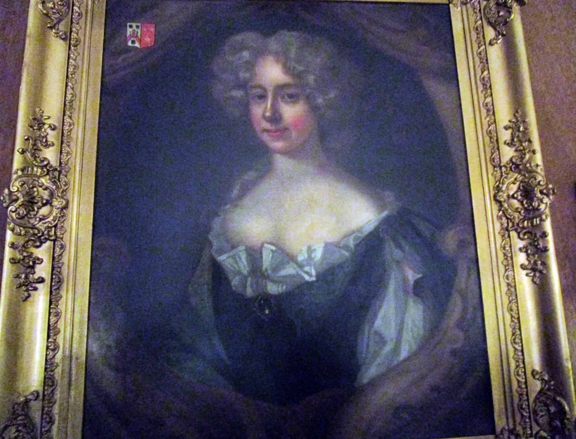 Englisch betitelte Dame mit Wappen aus dem 18.  Porträt  Ölgemälde Vergoldeter Rahmen (George III.) im Angebot