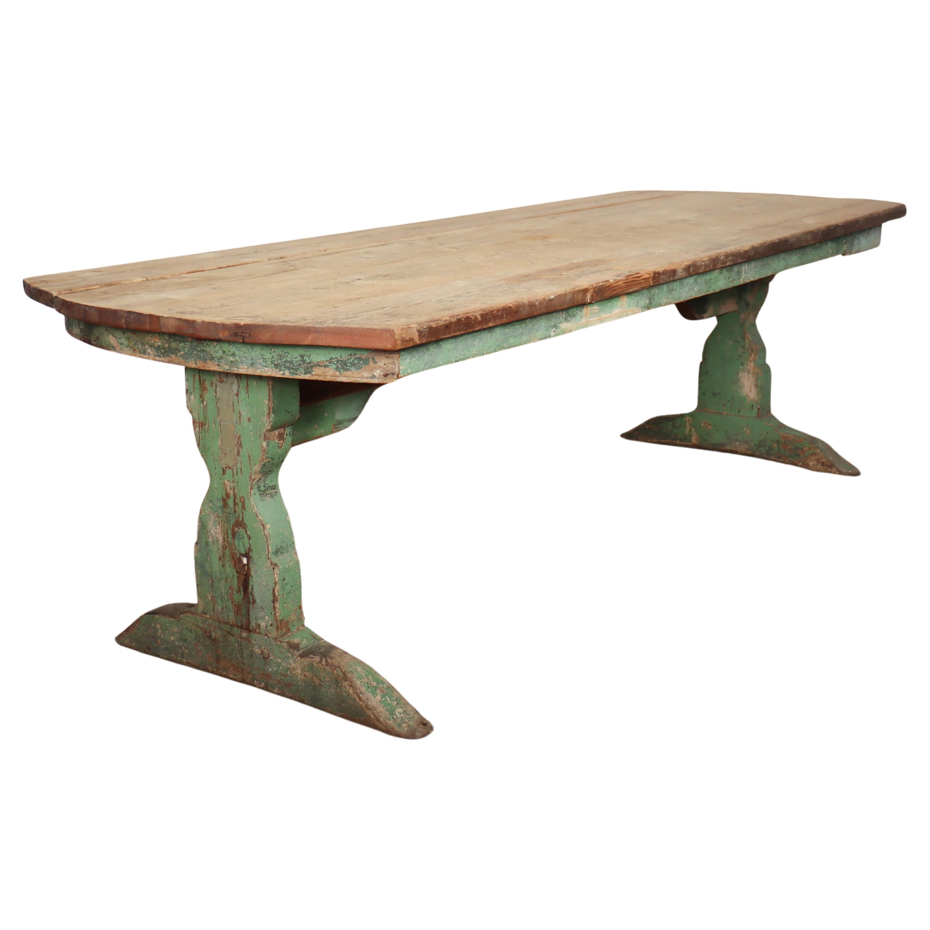 18th Century English Trestle Table For Sale
