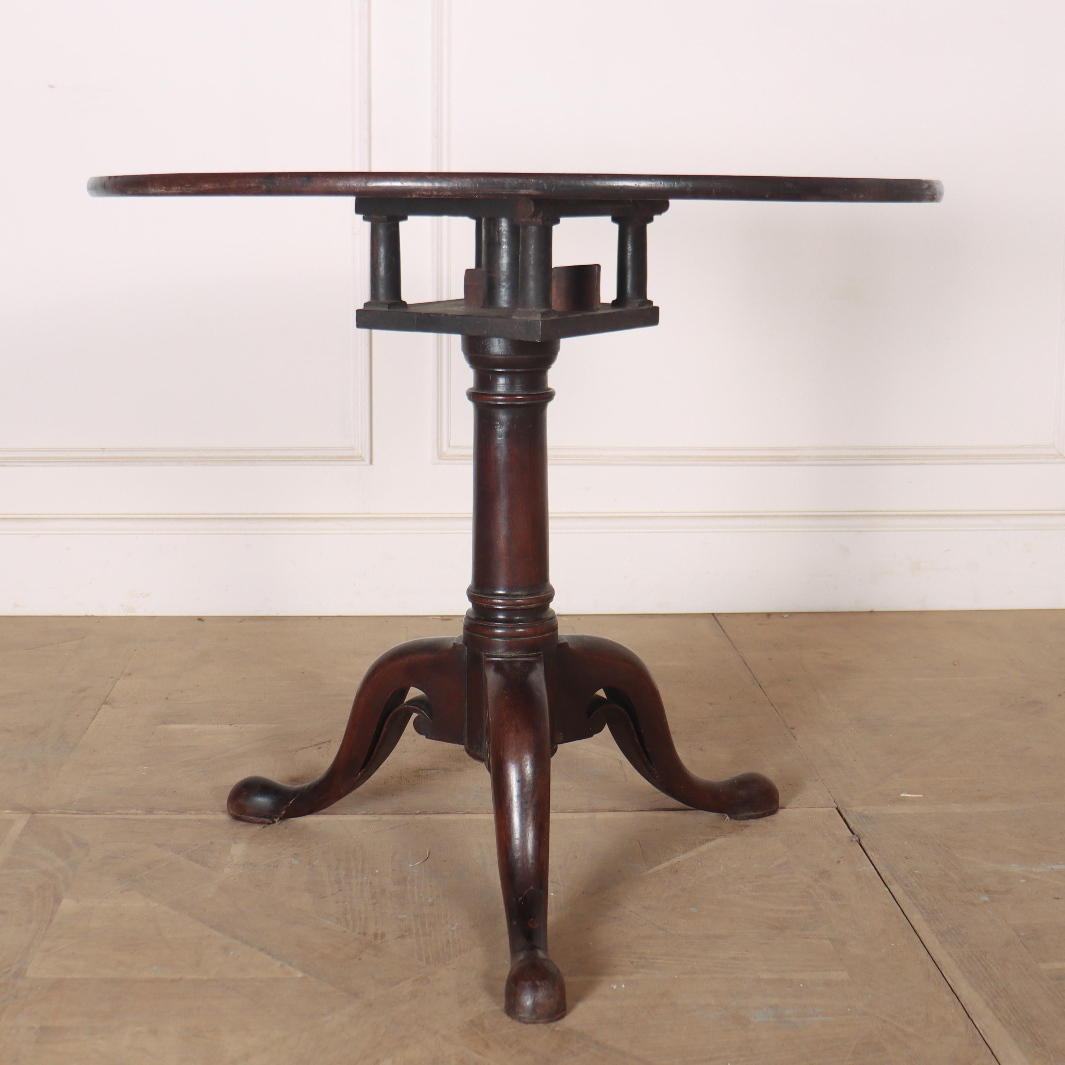 Wonderful 18th C mahogany English tripod table. Good two piece top. 1760.

Reference: 8258

Dimensions
28 inches (71 cms) High
32 inches (81 cms) Diameter