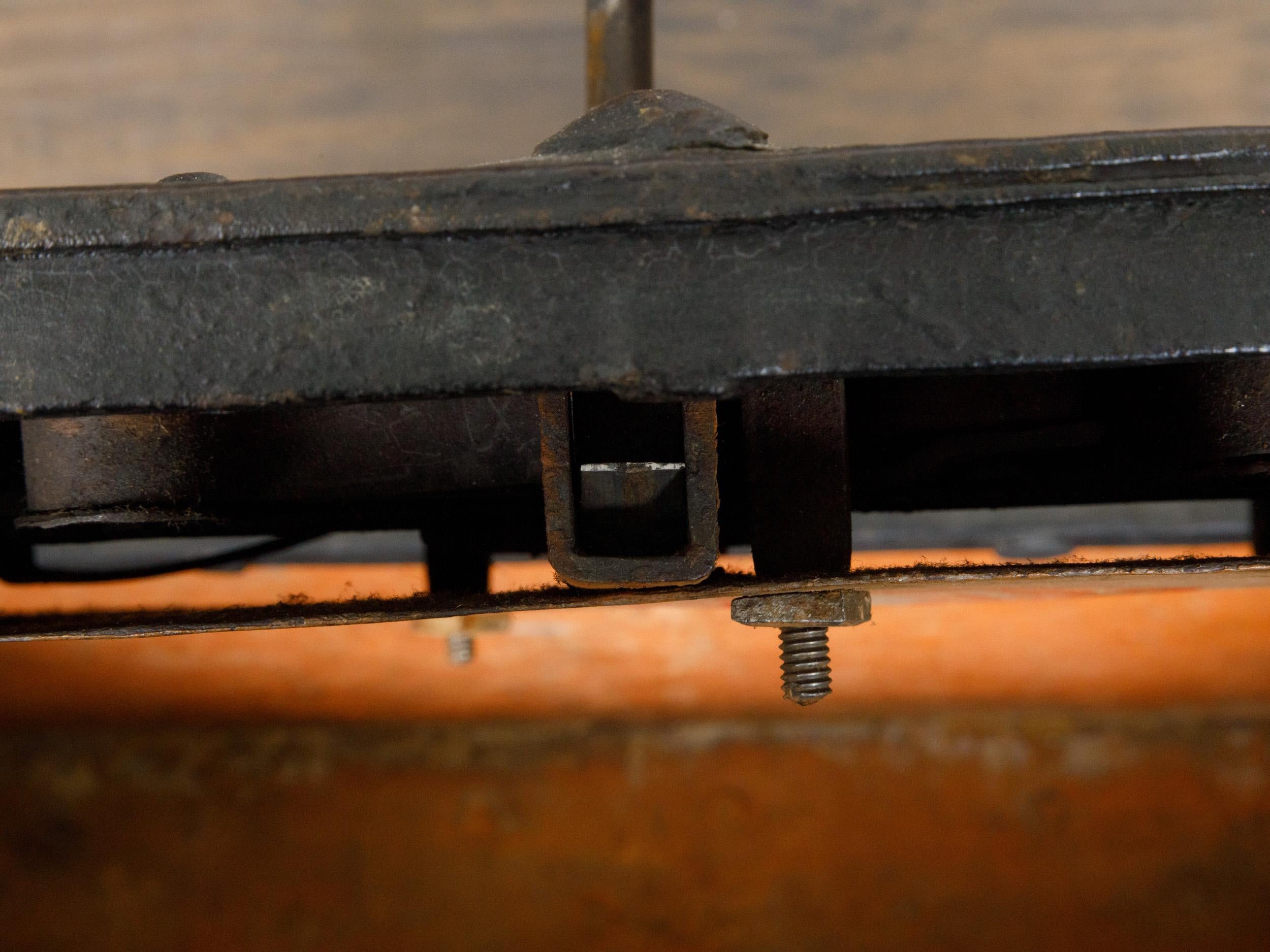 18th Century English Two-Toned Wrought Iron and Wood Sea Chest on Metal Legs For Sale 10
