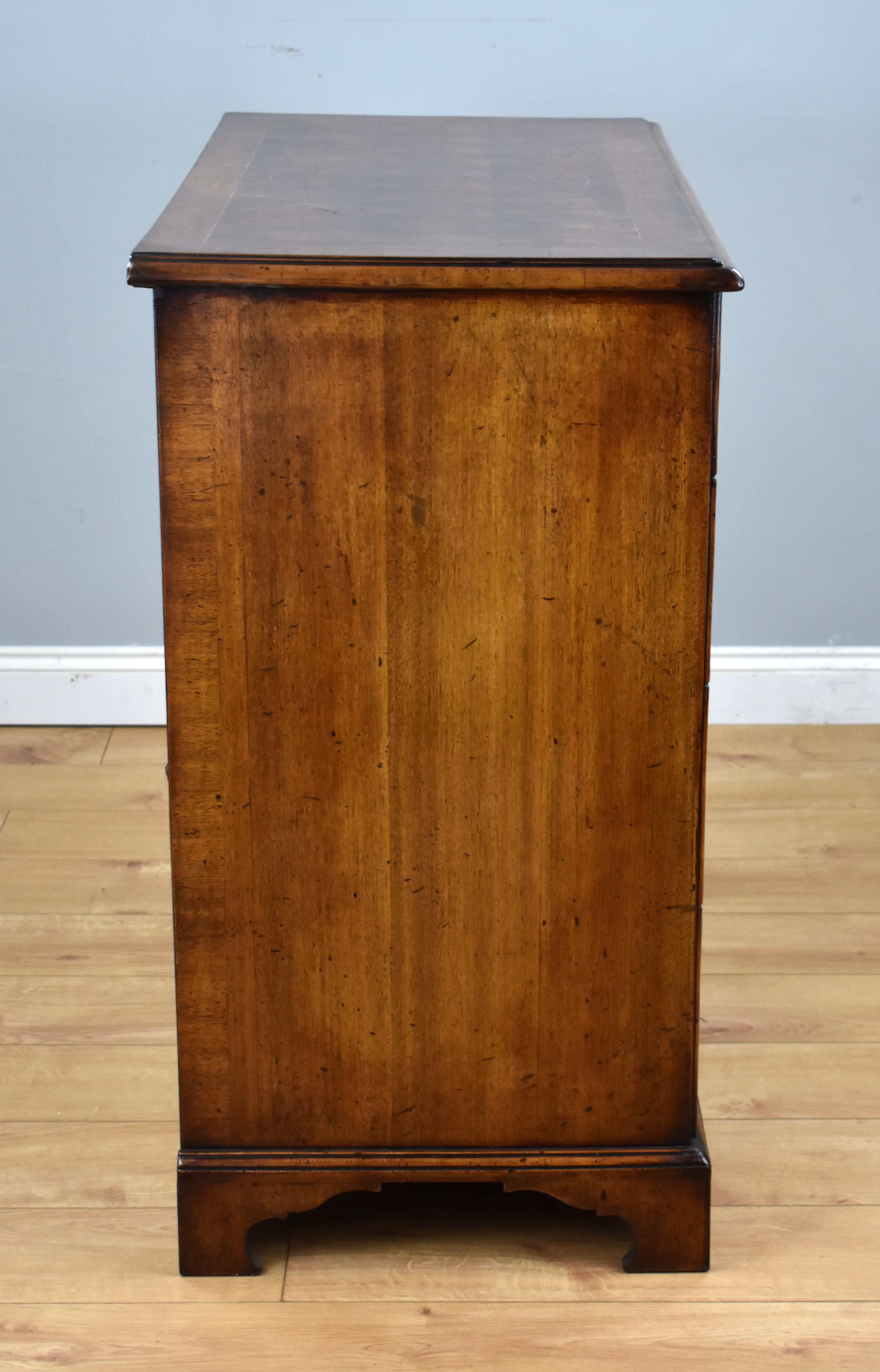 George III 18th Century English Walnut and Oyster Veneer Chest of Drawers