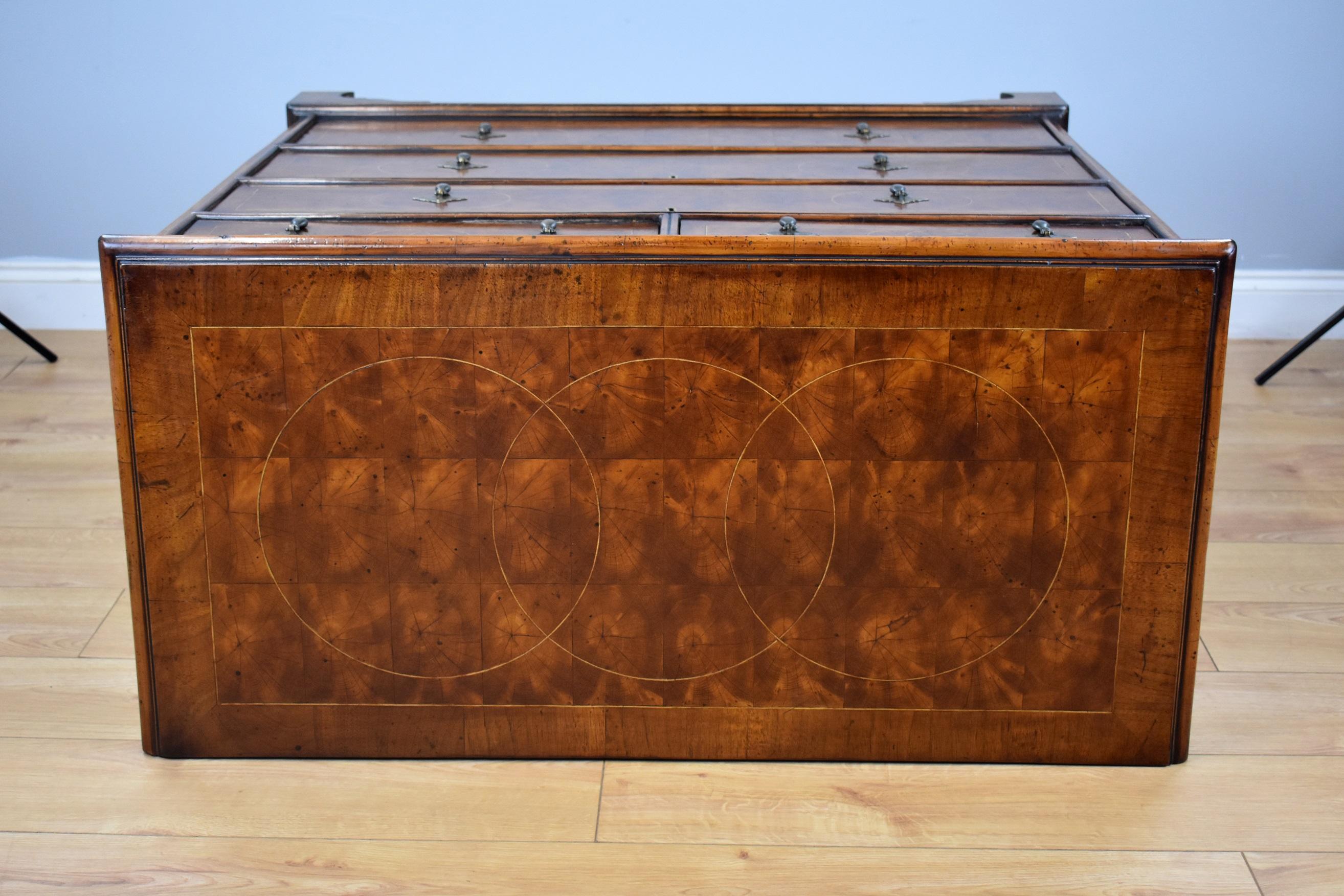 18th Century English Walnut and Oyster Veneer Chest of Drawers 1