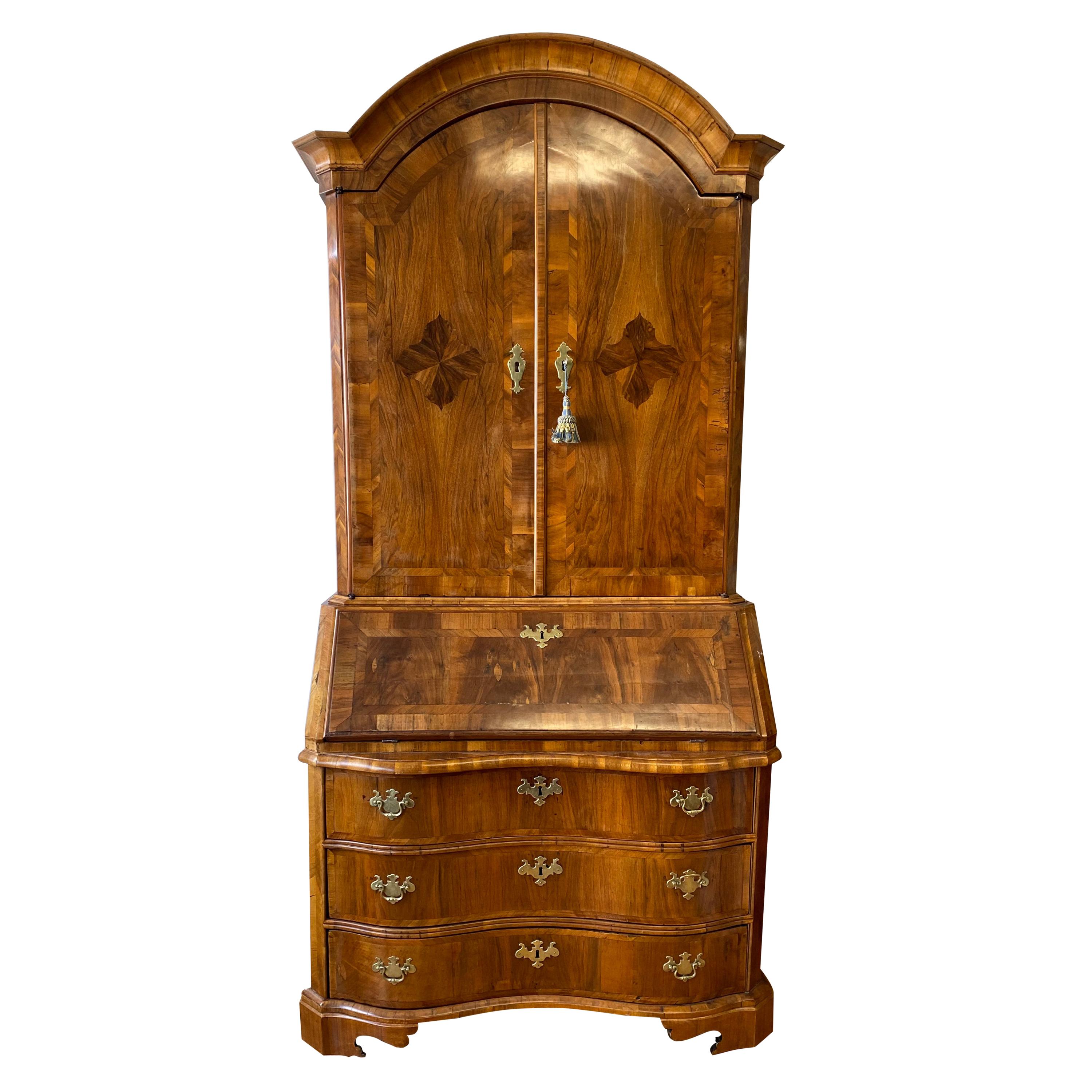 18th Century English Walnut and Secretary with Drop Front Desk