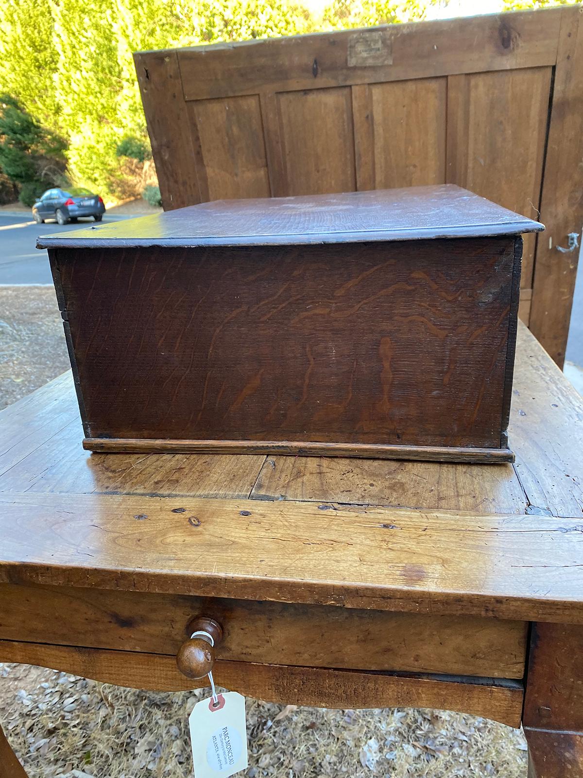 18th Century English Walnut Bible Box with Bird Motif For Sale 2