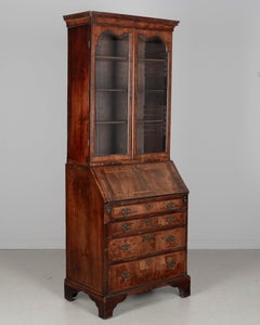 18th Century English Walnut Bureau Bookcase, or Secretary Desk