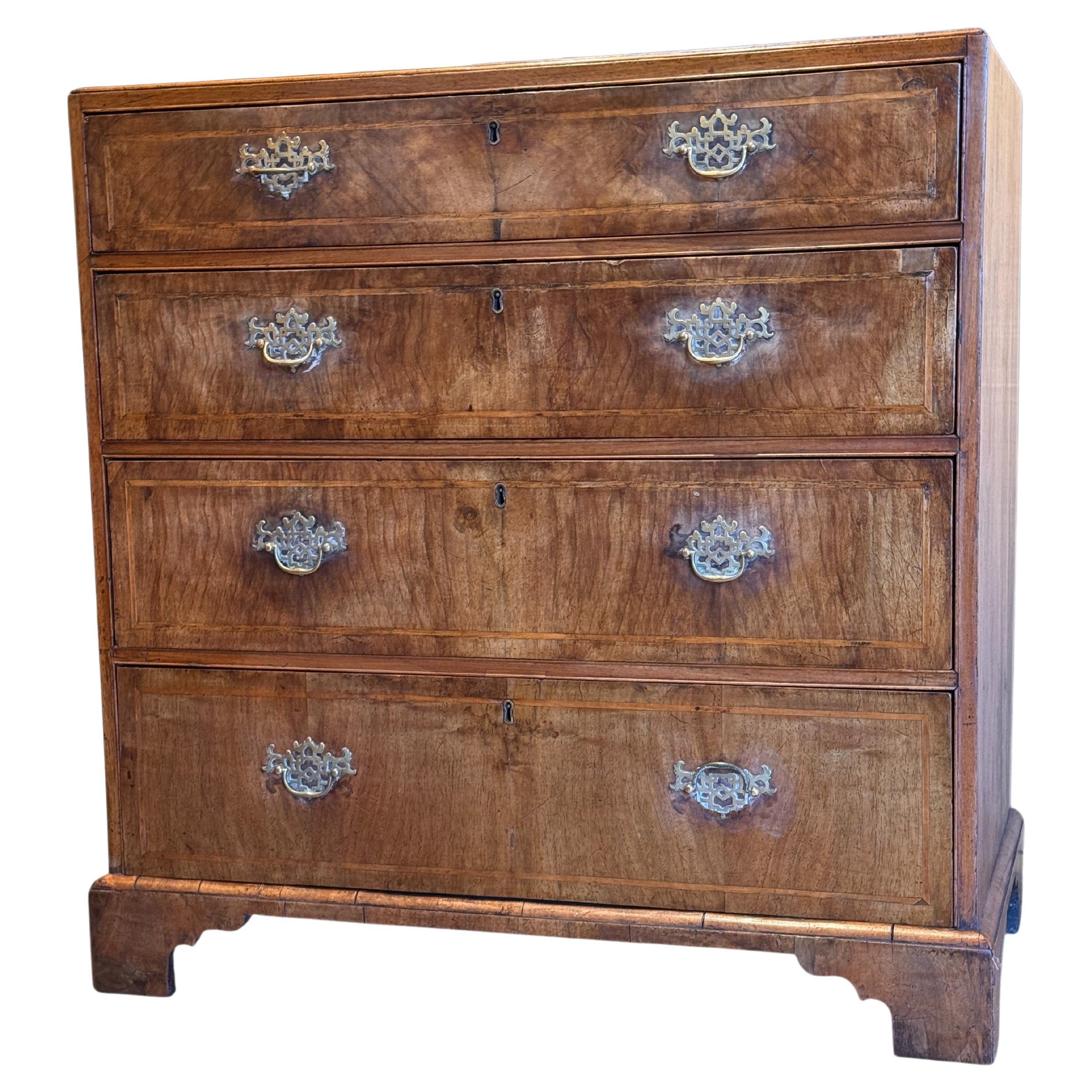 Cassettiera in noce inglese del XVIII secolo