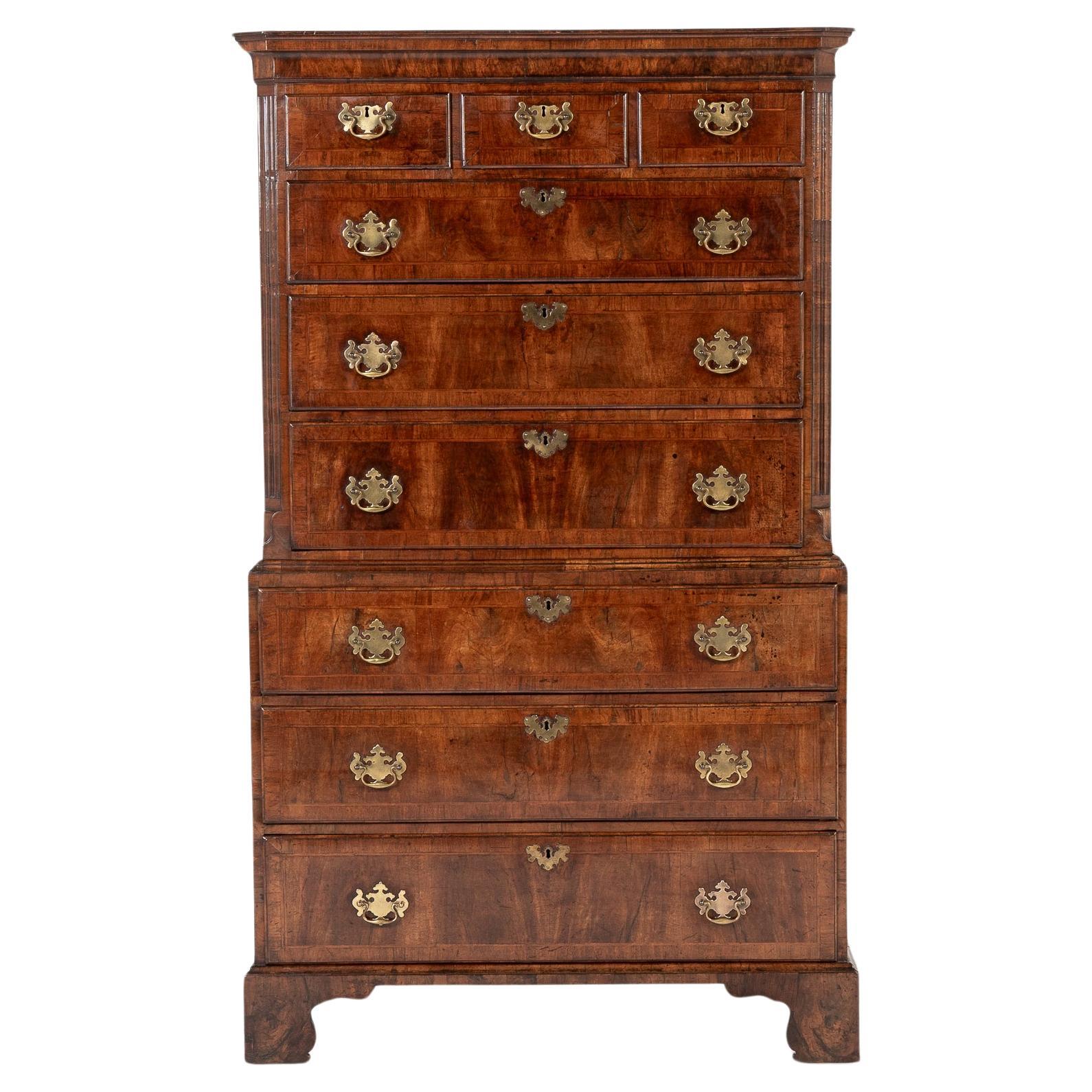 18th Century English Walnut Chest on Chest