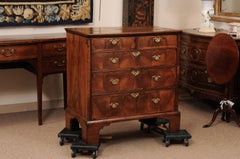 18th Century English Walnut Chest with Bracket Feet