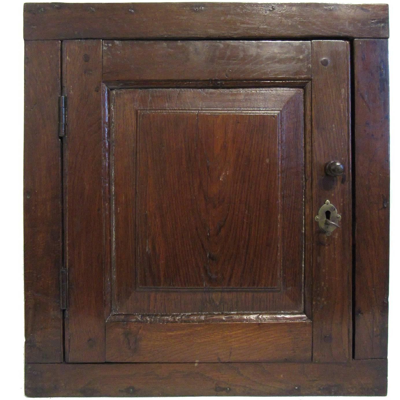 18th Century English Walnut Diminutive Wall Cabinet with Great Patina