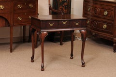 18th Century English Walnut Lowboy with 3 Drawers & Cabriole Legs