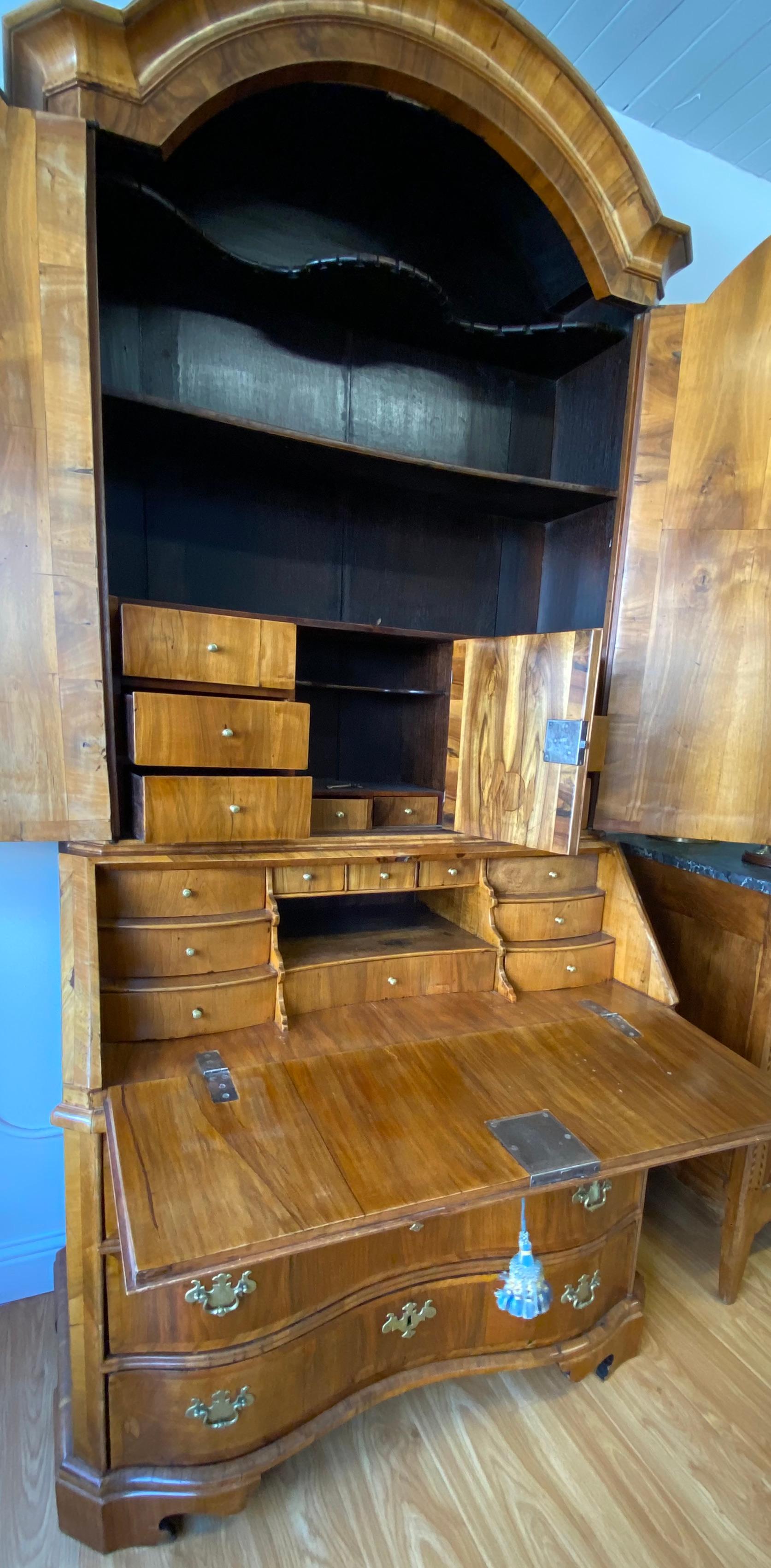 18th Century English Walnut and Secretary with Drop Front Desk 6