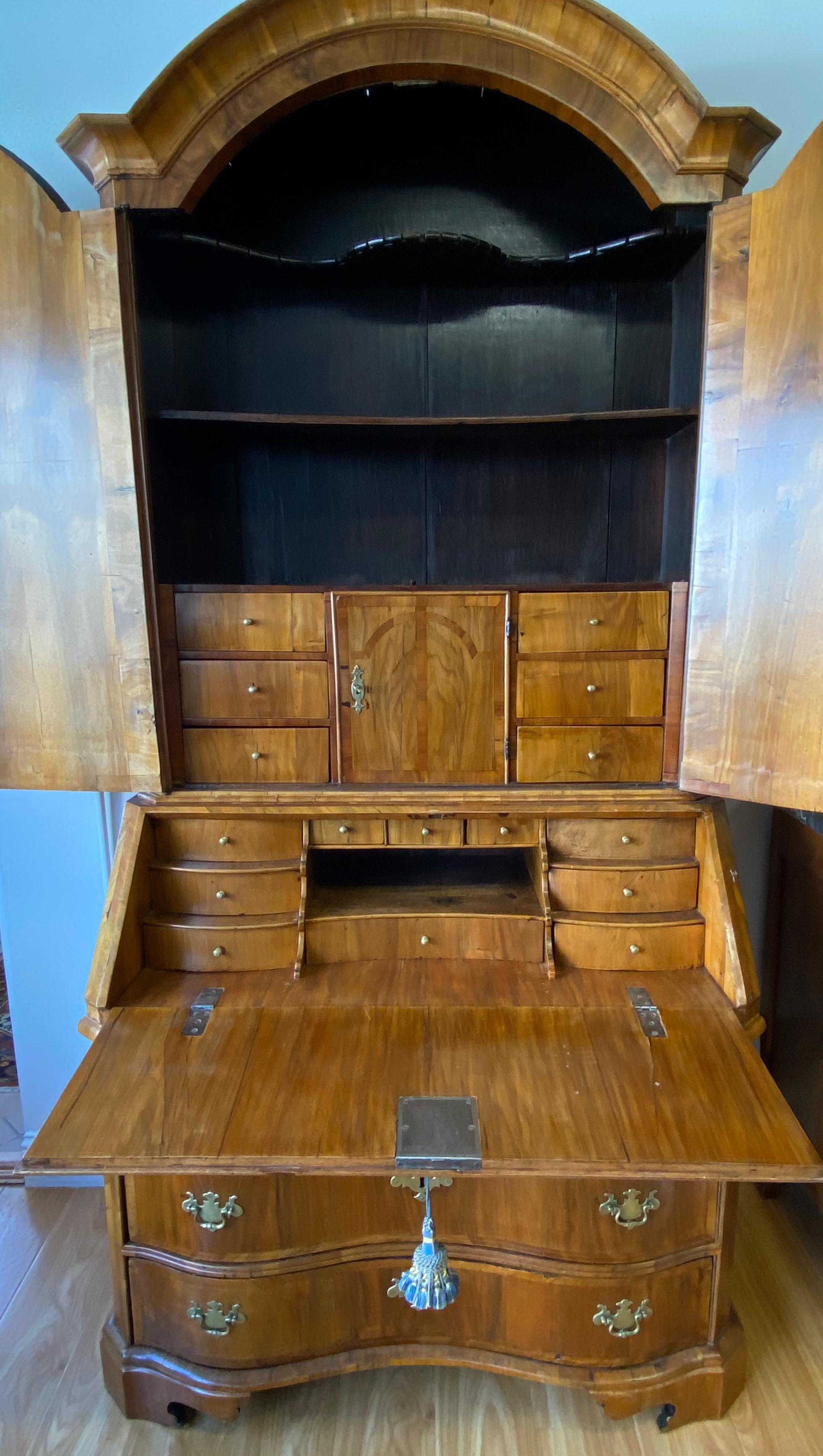 18th Century English Walnut and Secretary with Drop Front Desk 7