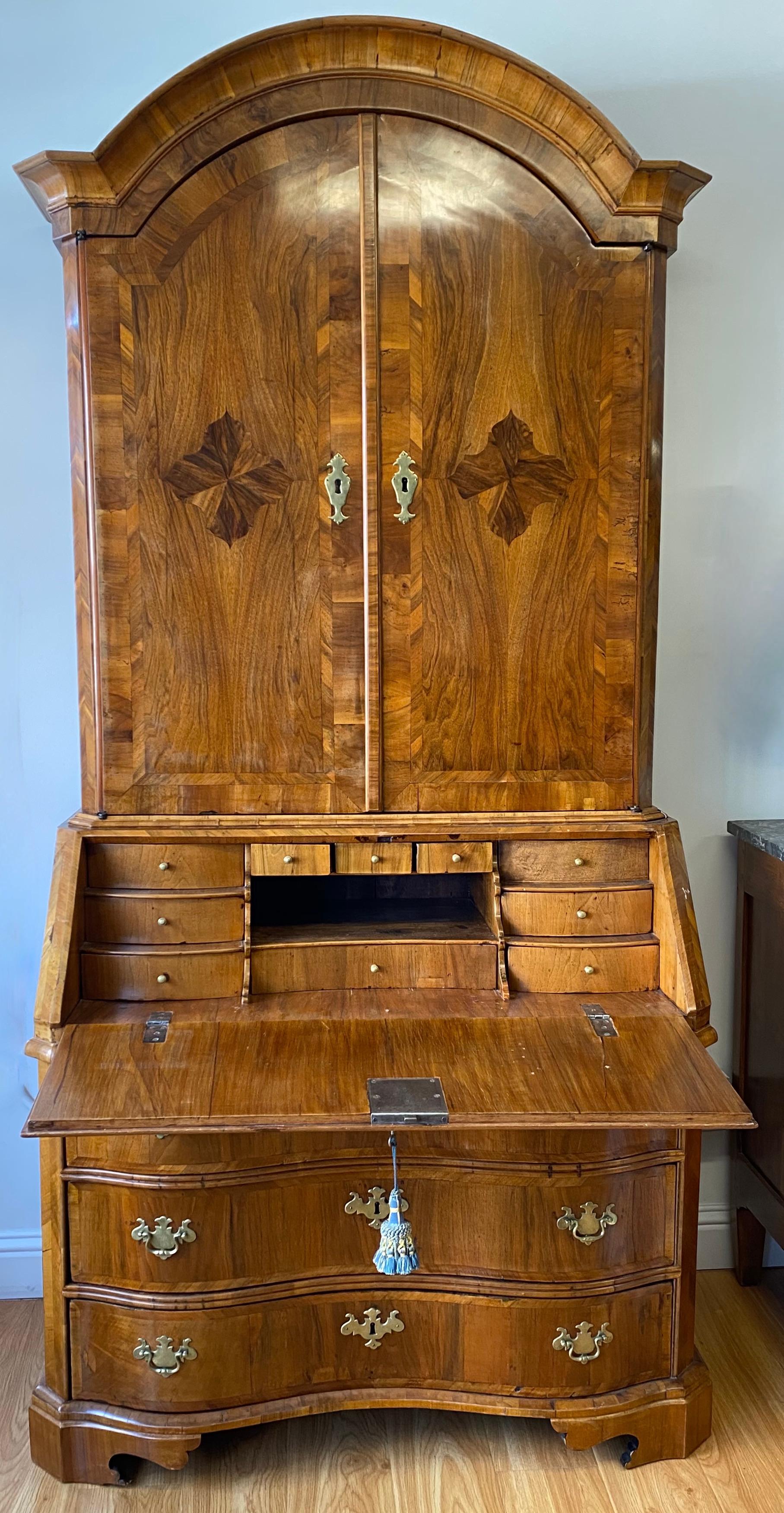 18th Century English Walnut and Secretary with Drop Front Desk 1