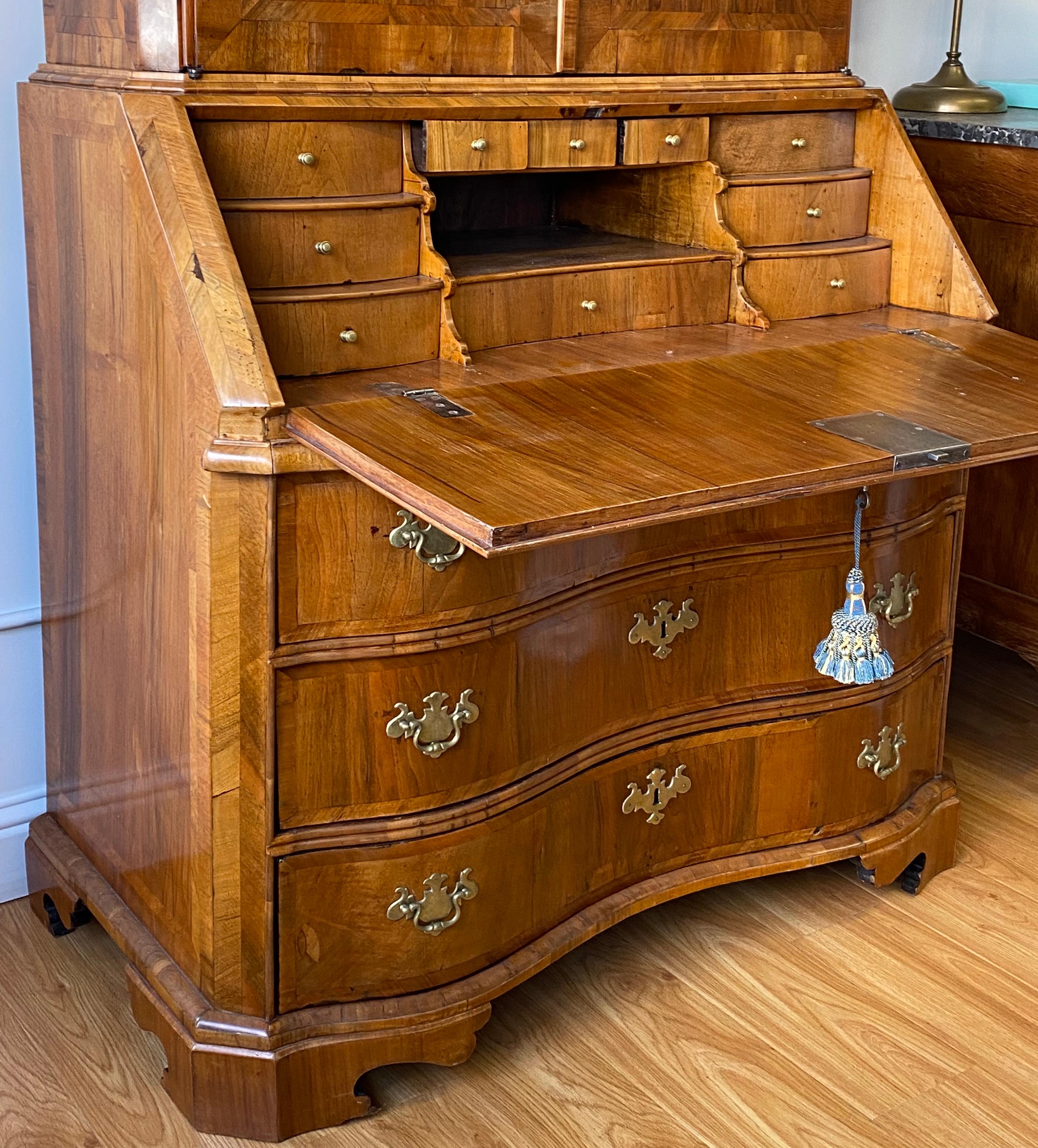 18th Century English Walnut and Secretary with Drop Front Desk 2