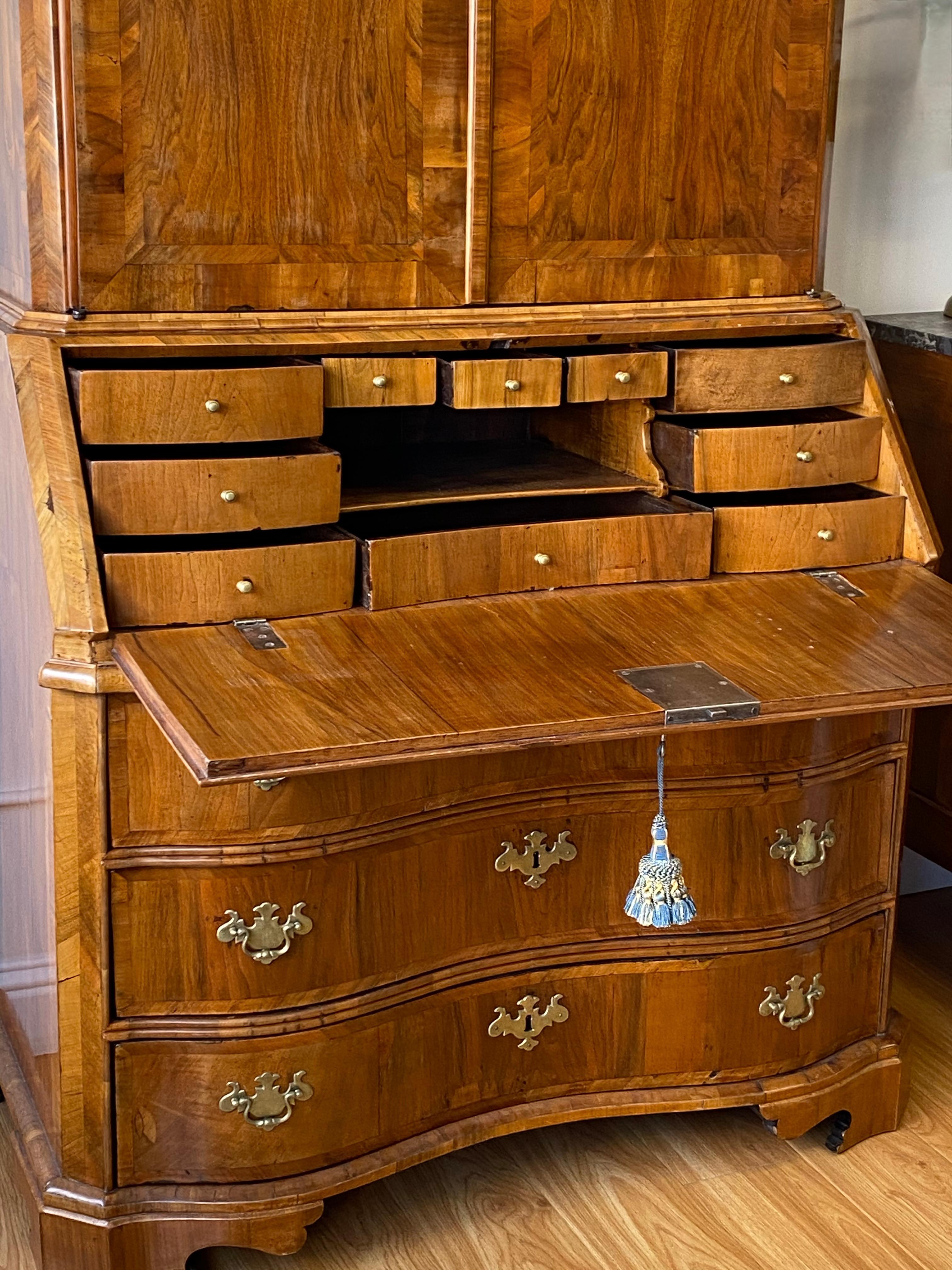 18th Century English Walnut and Secretary with Drop Front Desk 3